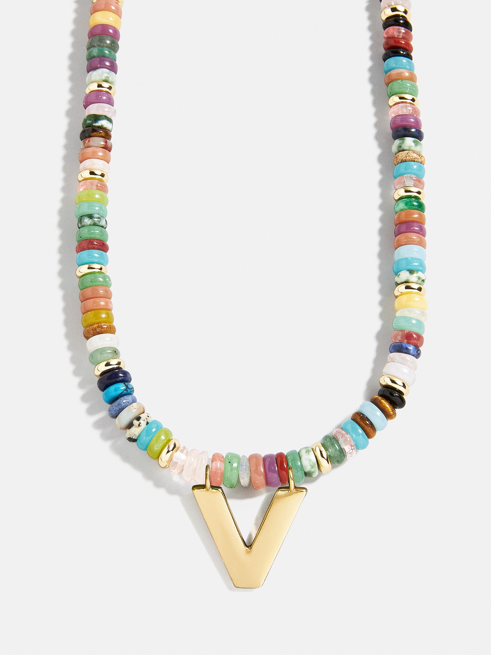 Ultimate Semi-Precious Block Initial Necklace - Personalized & Vibrant