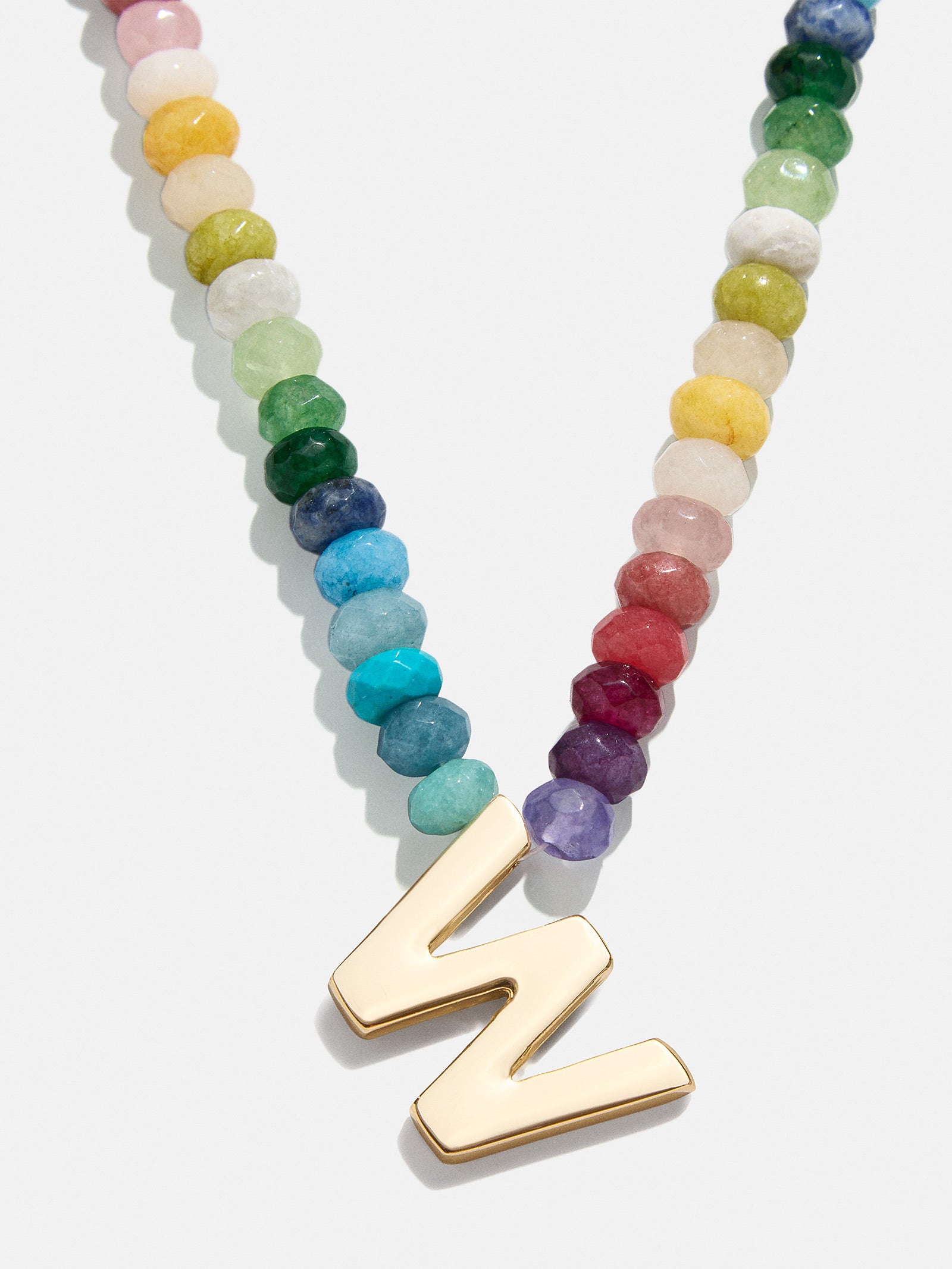 Premium Custom Initial Necklace with Semi-Precious Stones