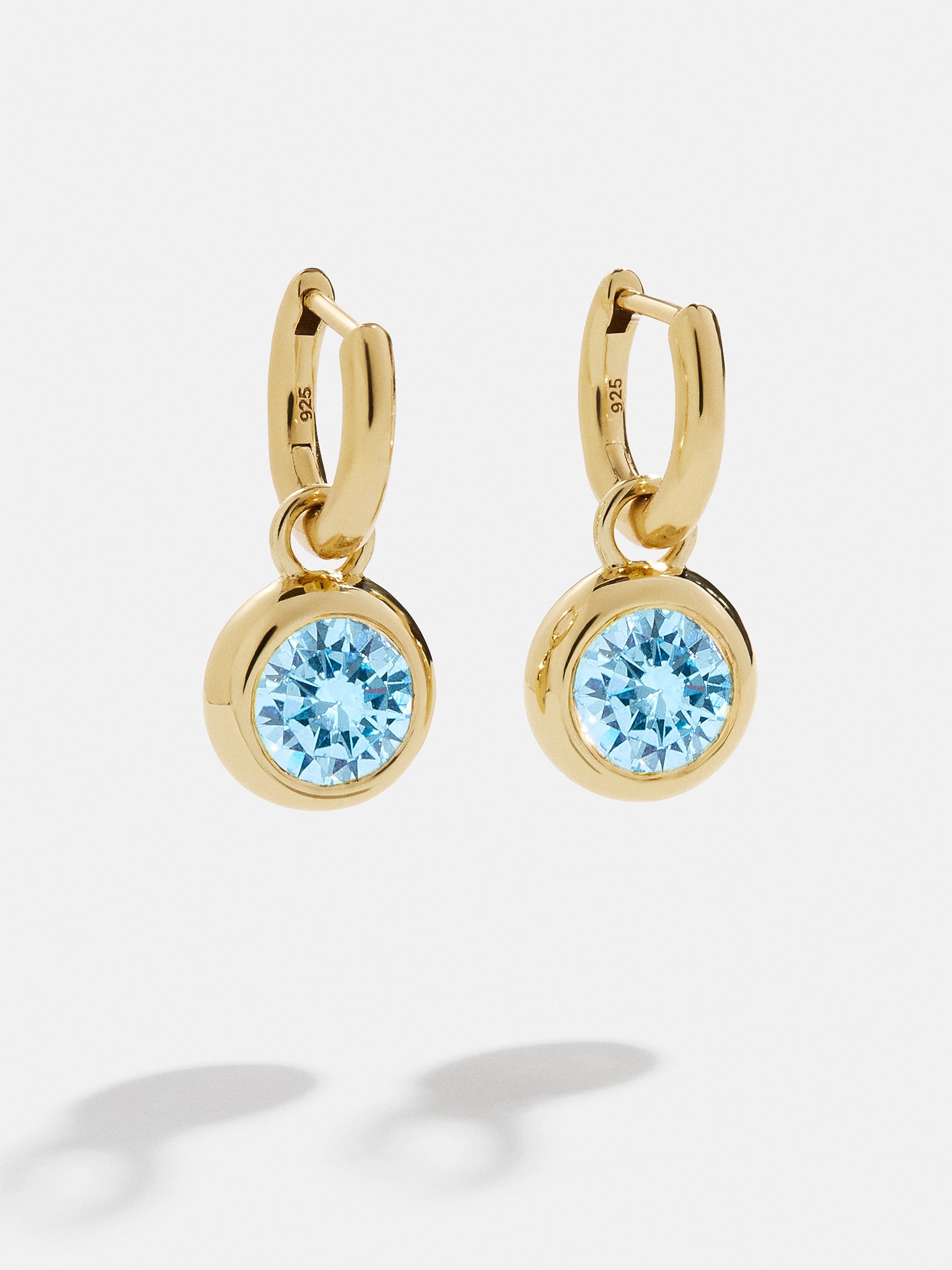 Premium 18K Gold Aquamarine Birthstone Drop Earrings - Elegant & Timeless