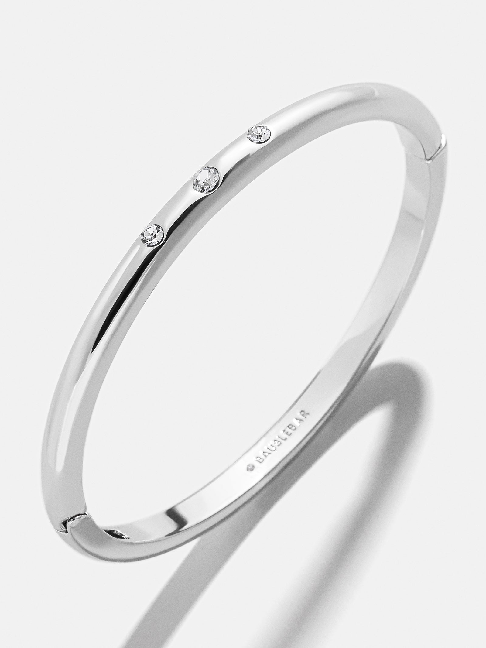 Ultimate Nadia Hinge Bangle - Sleek Silver Triple Bezel Bracelet