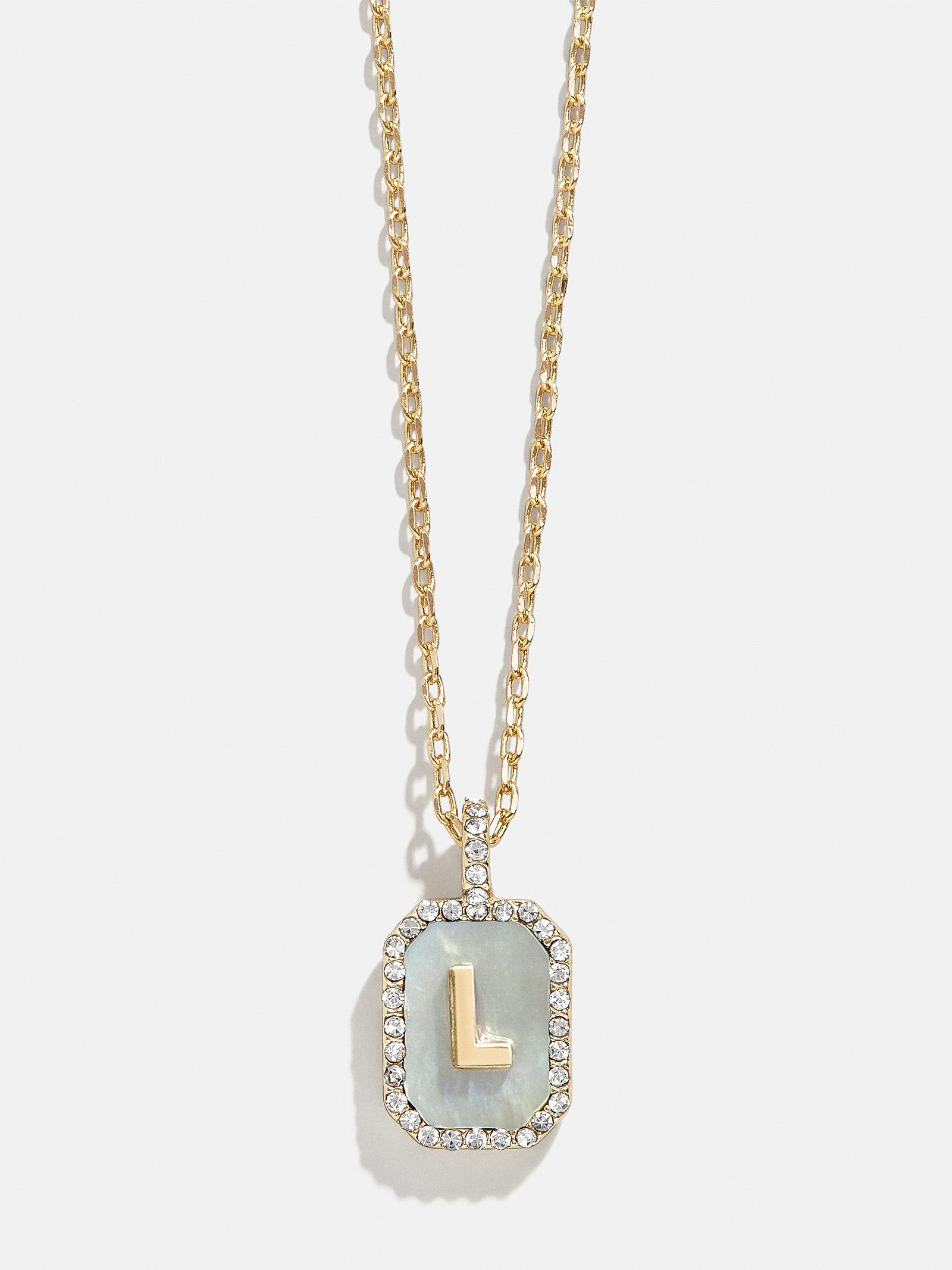 Premium Gold & Dark Mother Of Pearl Initial Necklace - Personalized Elegance