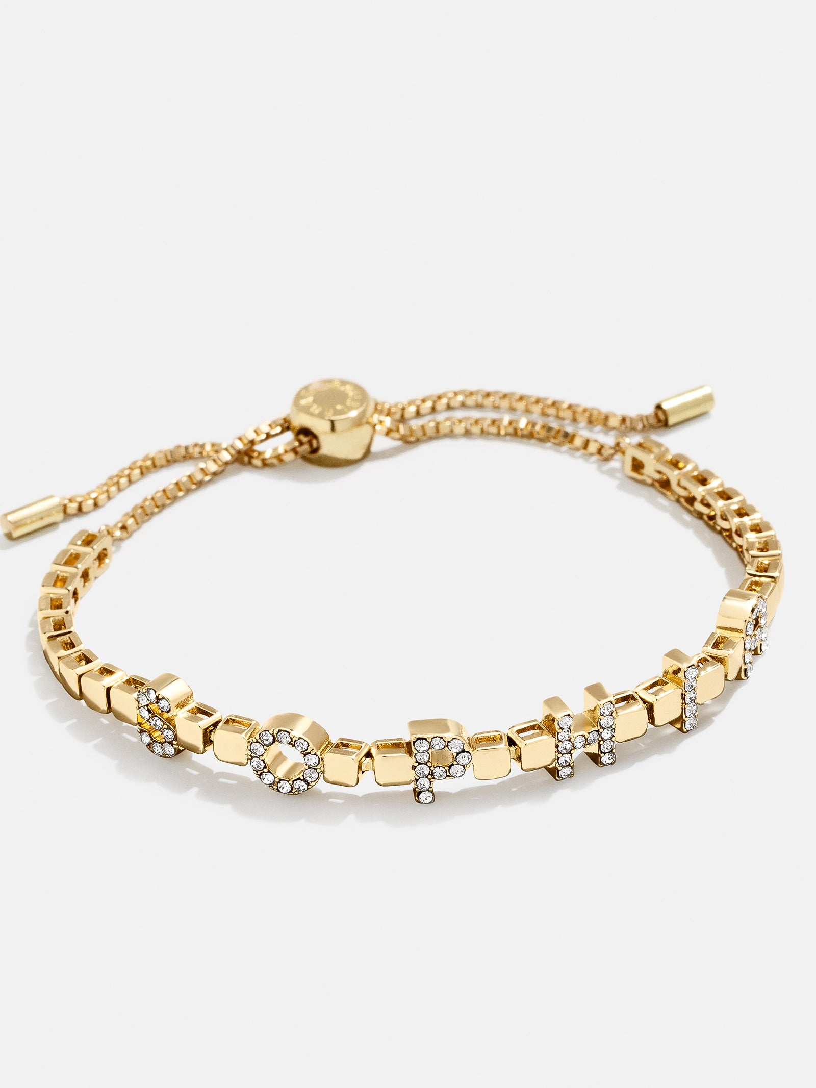 Premium Custom Nameplate Tennis Bracelet - Gold & Pavé