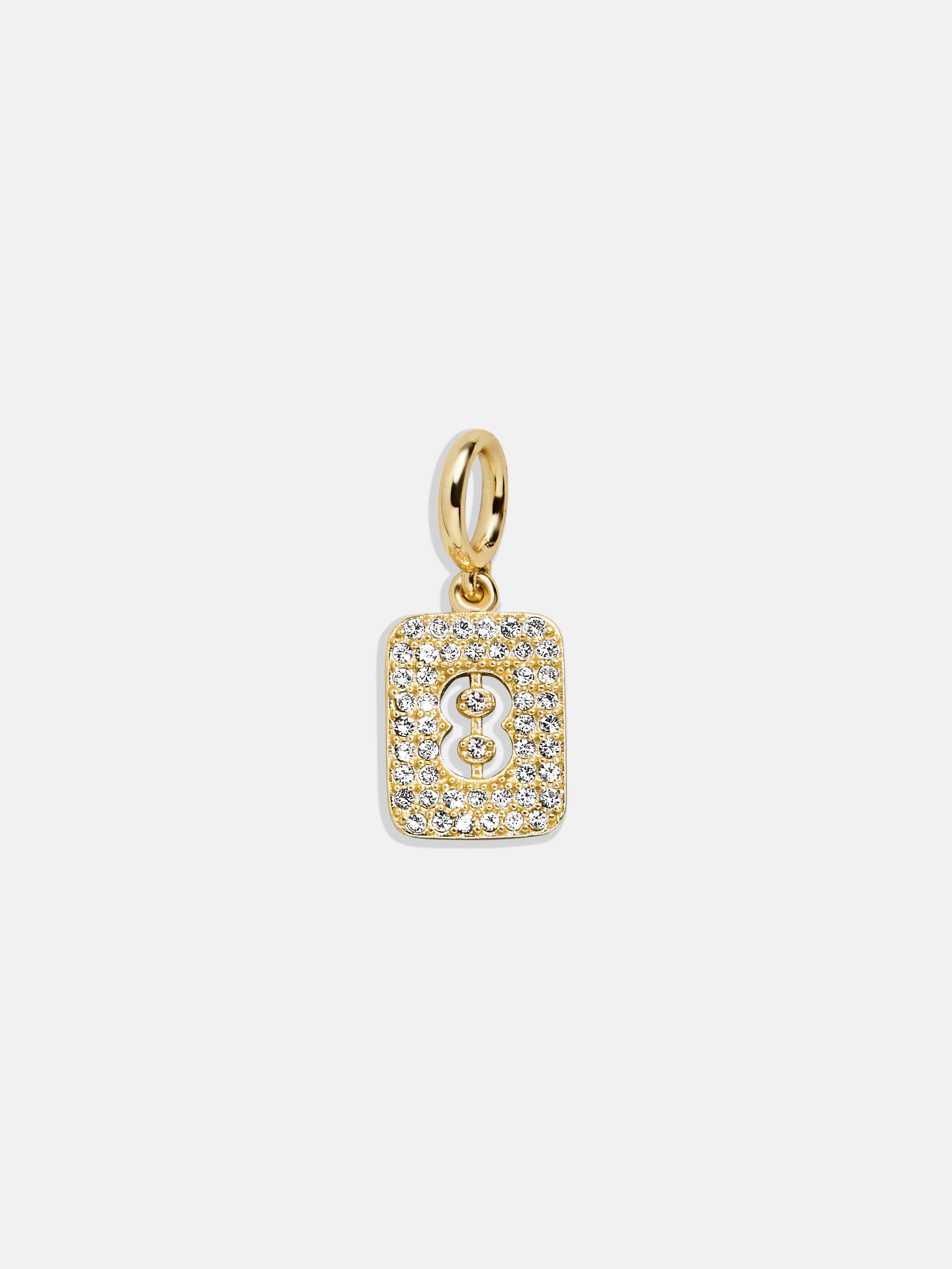 Premium Block Pavé Number Cluster Charm Necklace - 8