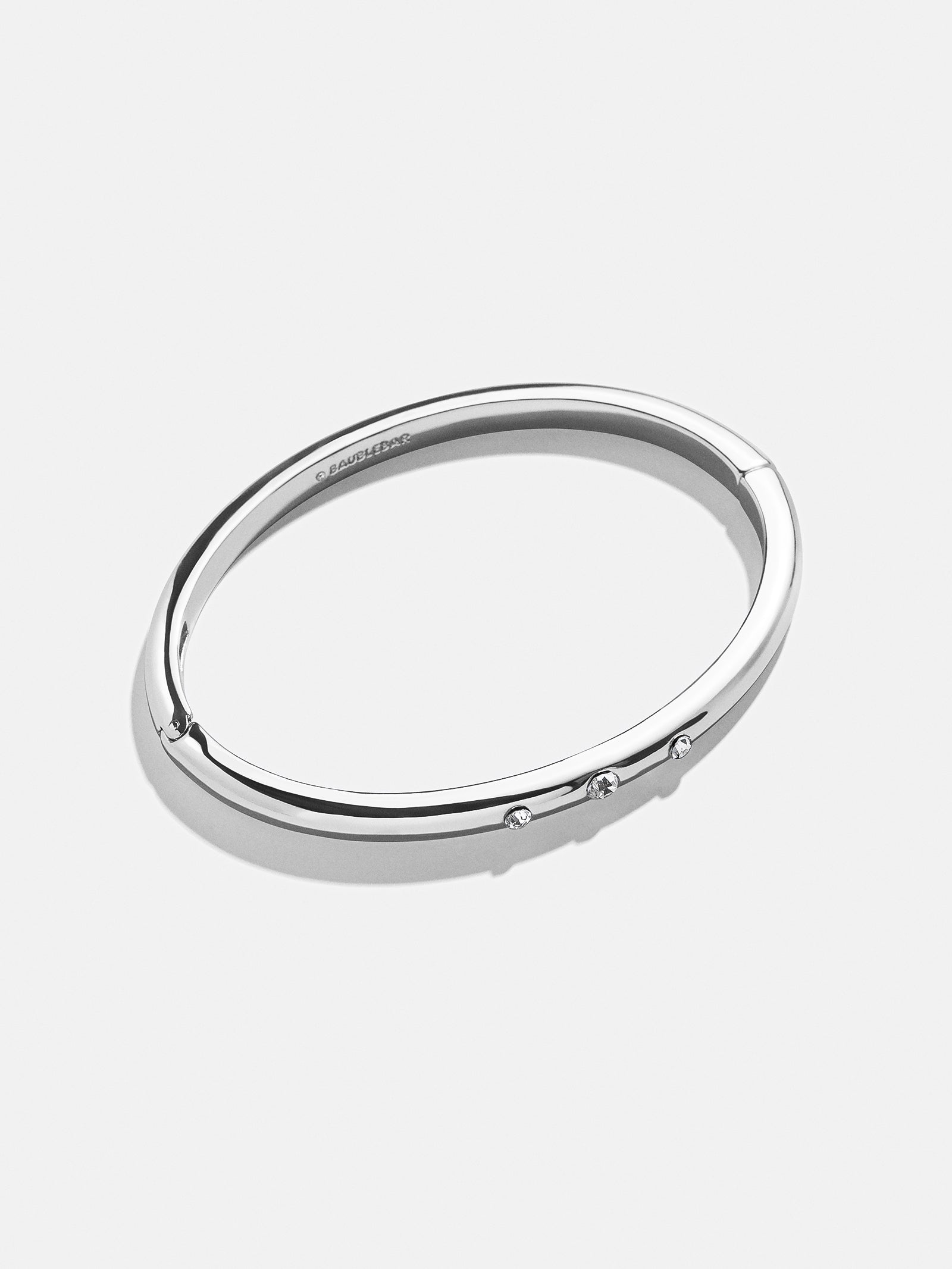 Ultimate Nadia Hinge Bangle - Sleek Silver Triple Bezel Bracelet