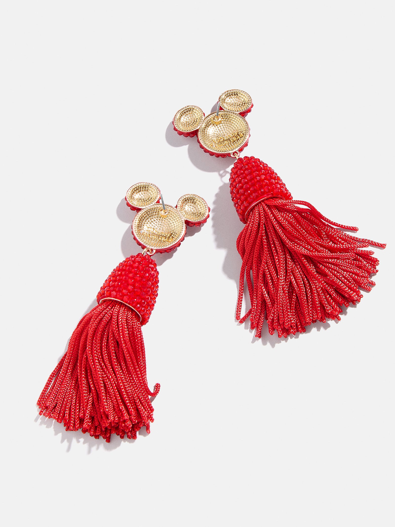 Premium Disney Mickey Mouse Tassel Earrings - Vibrant Red