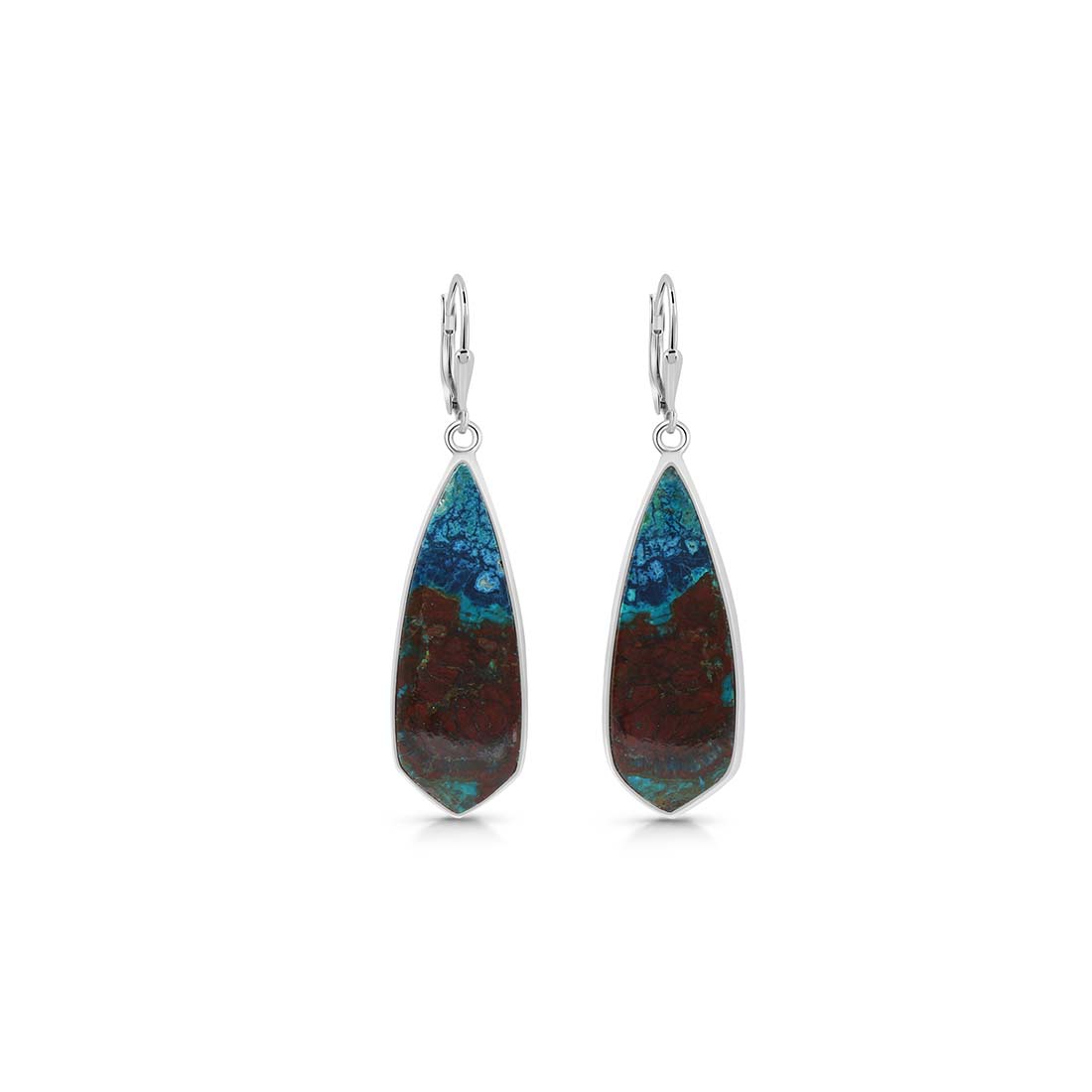 Premium Shattuckite Statement Earrings - STK-E-23