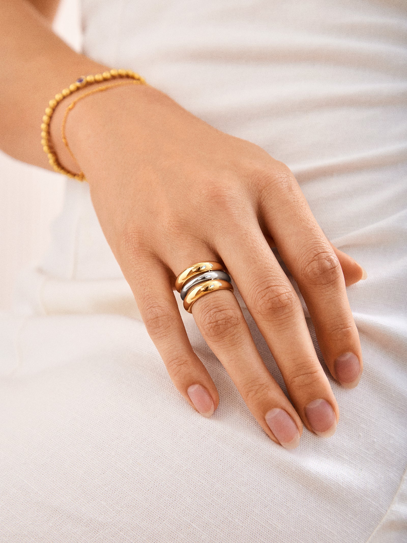 Premium Moxie Statement Ring - Gold & Silver Mix