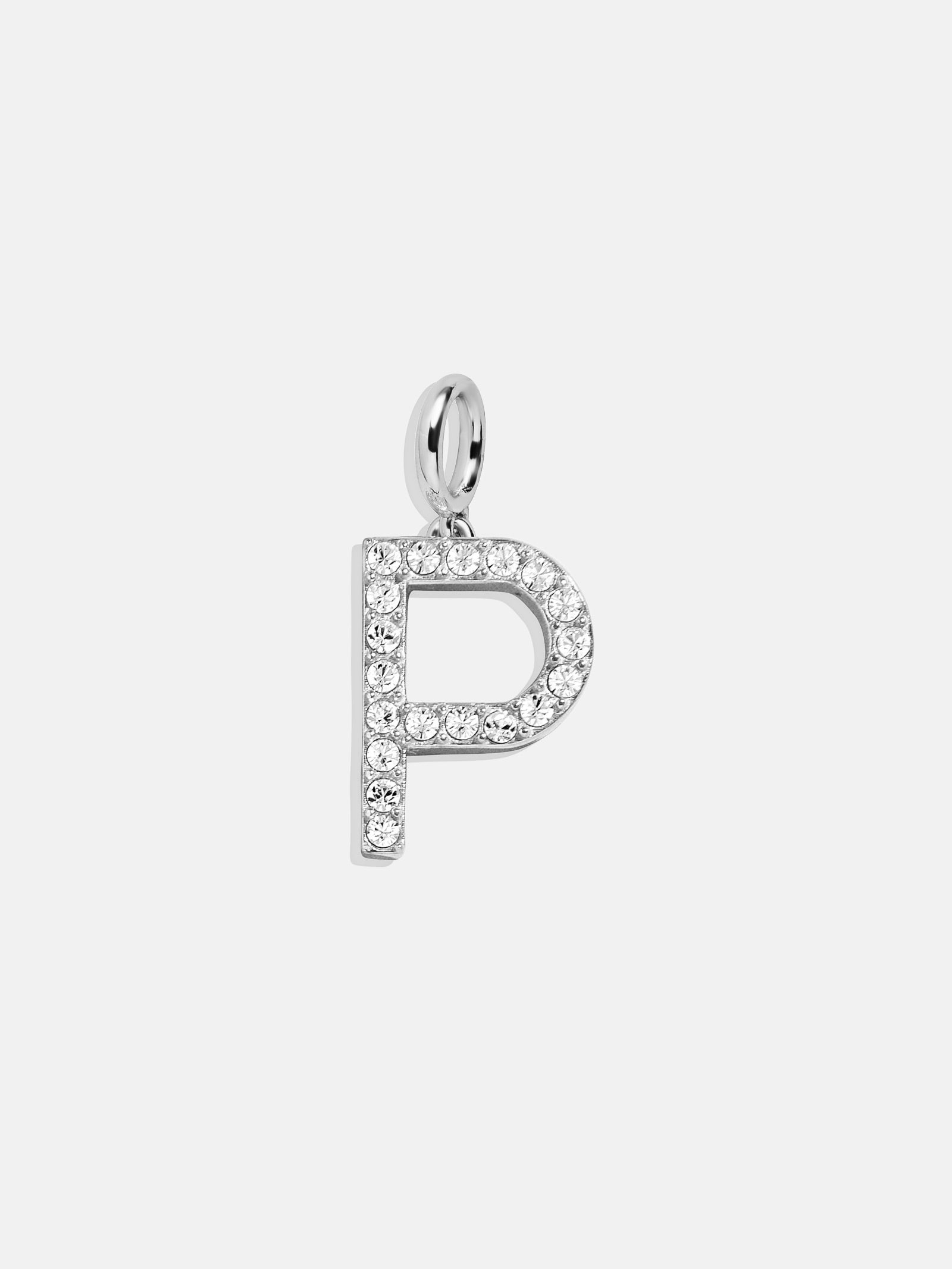 Premium Silver Pave Initial Cluster Charm - Personalized