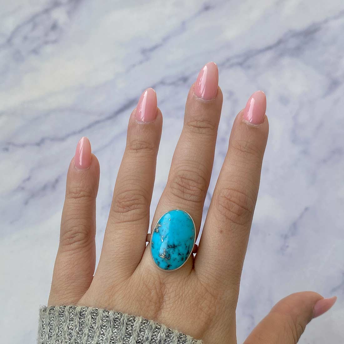 Premium Turquoise Adjustable Statement Ring - TRQ-R-194