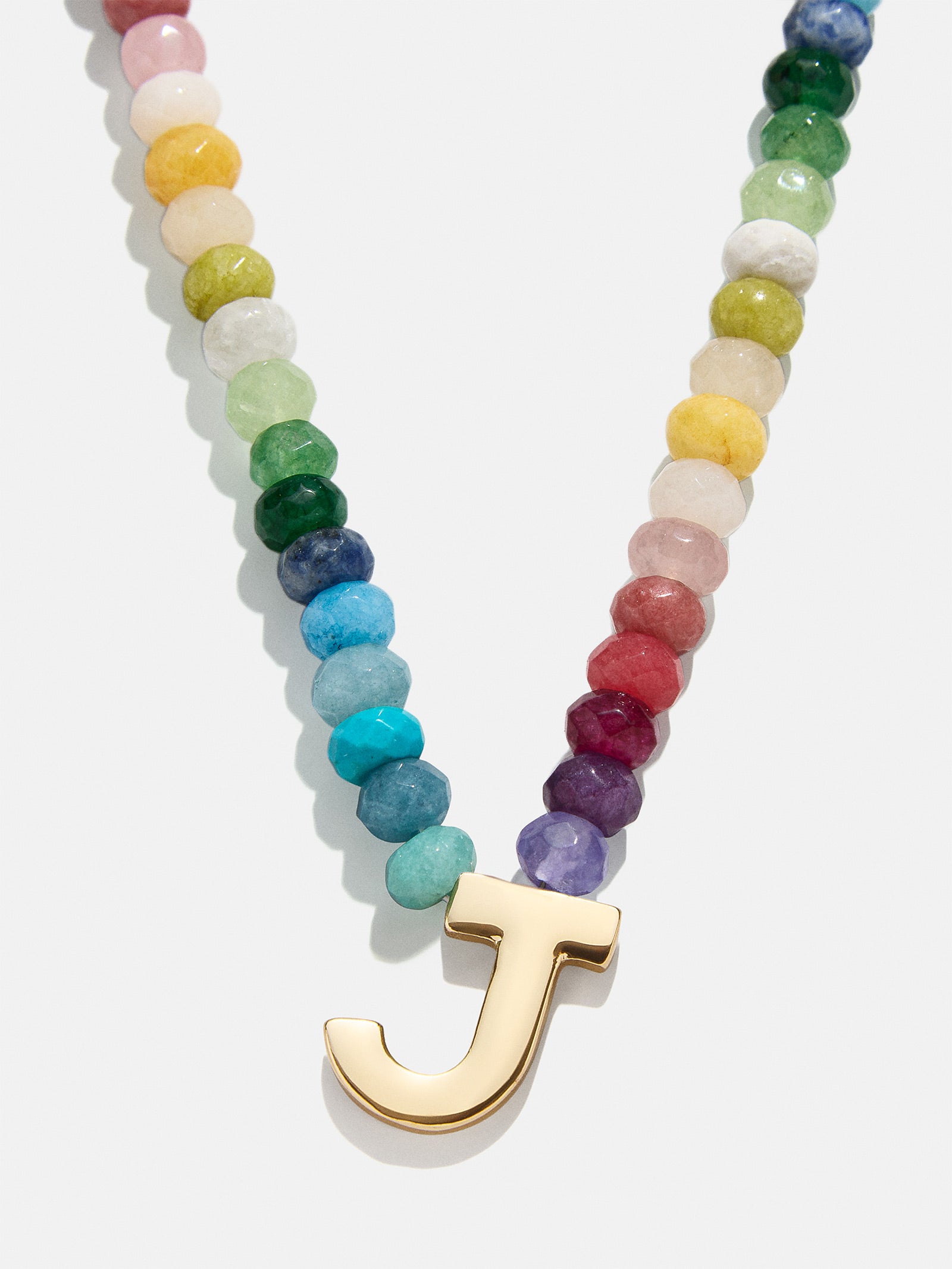 Premium Custom Initial Necklace with Semi-Precious Stones