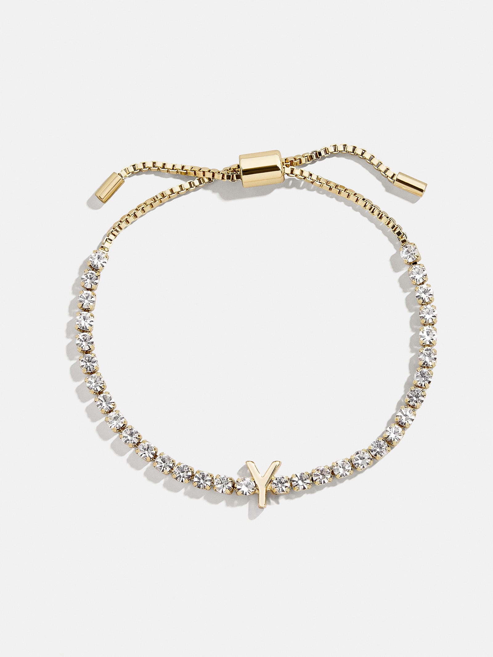 Premium Lyanna Initial Tennis Bracelet - Gold/Pavé