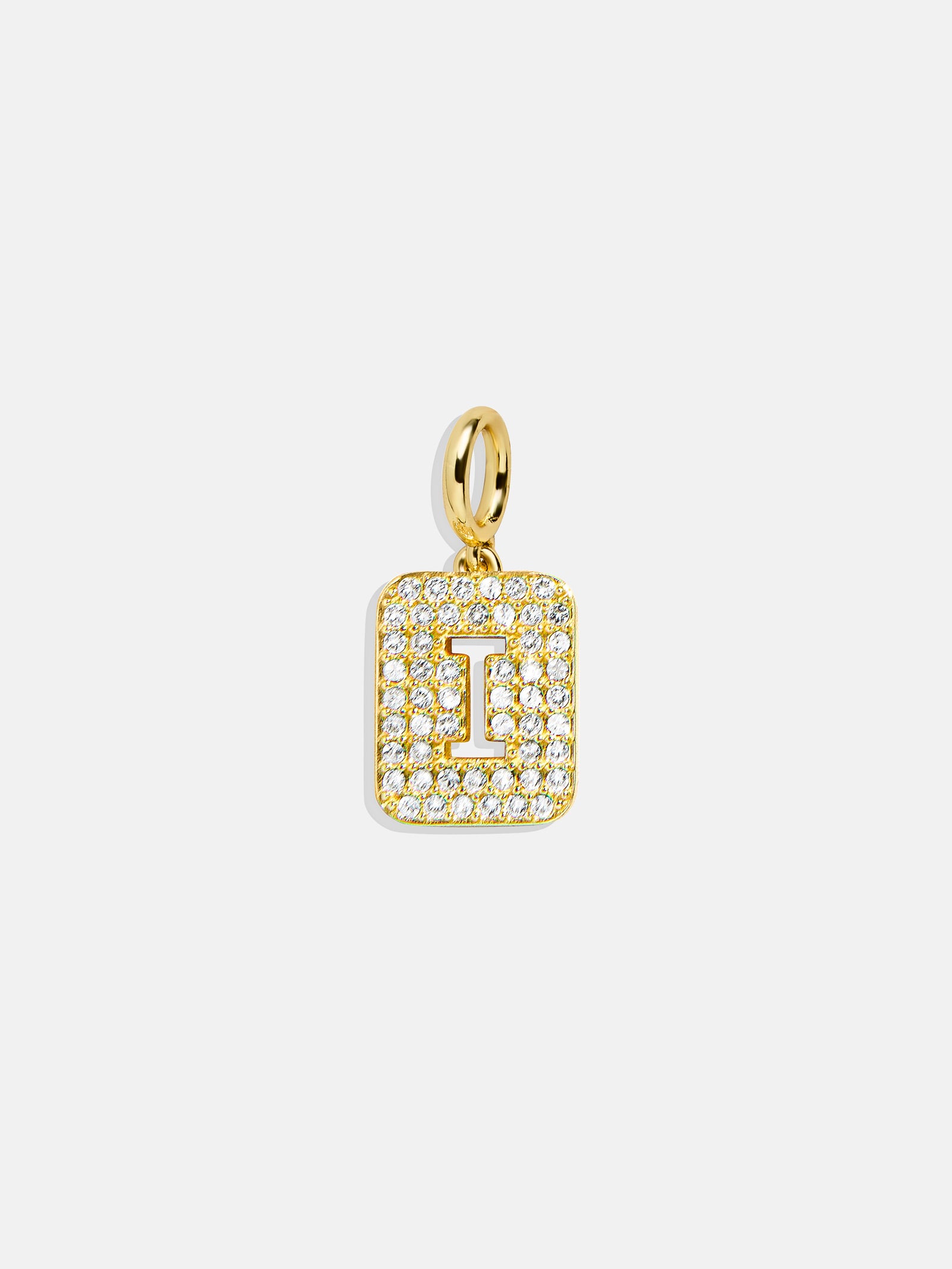 Premium Pavé Initial Cluster Charm Necklace - I