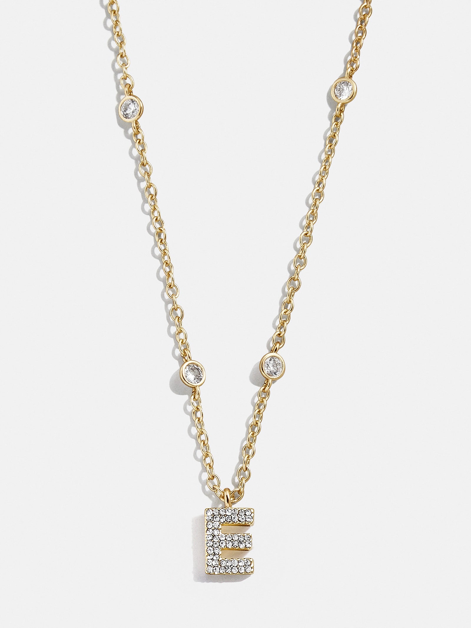 Premium Pavé Initial Yasmine Necklace - Gold Plated, Personalized Elegance