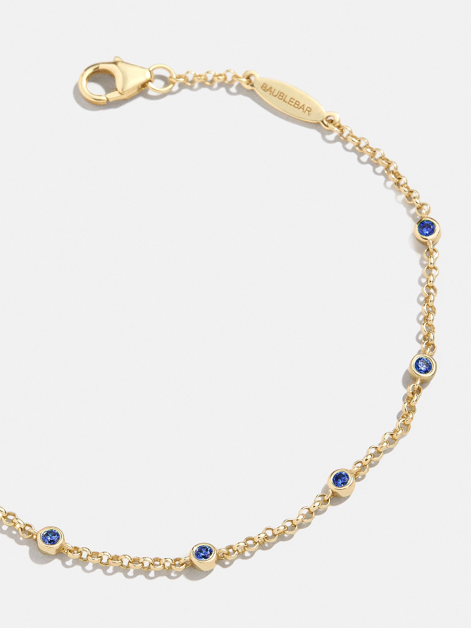 Ultimate Yasmine 18K Gold Sapphire Birthstone Bracelet - Premium Layering Piece