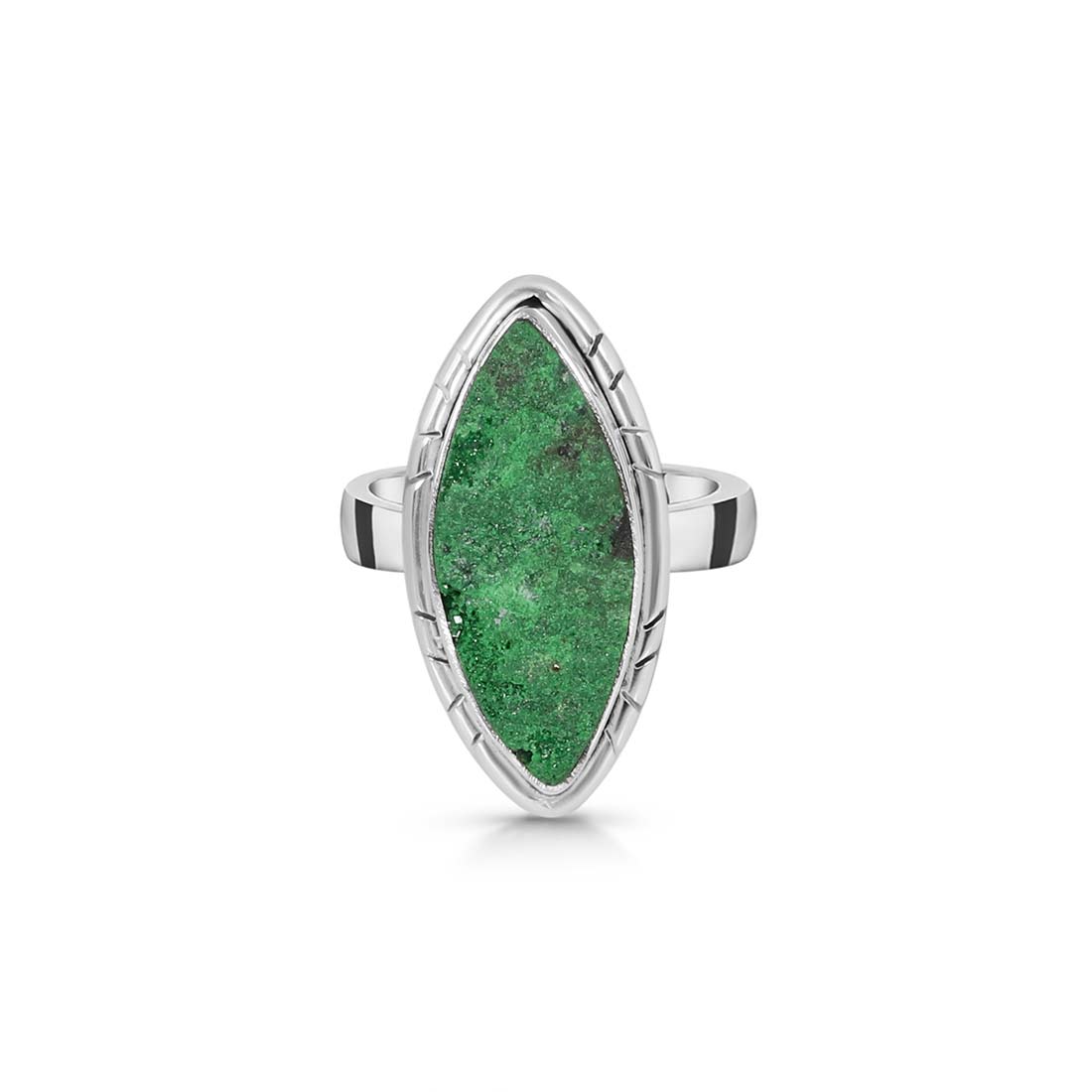 Premium Uvarovite Druzy Statement Ring - Elegant Green Gemstone Jewelry (UVR-R-39)