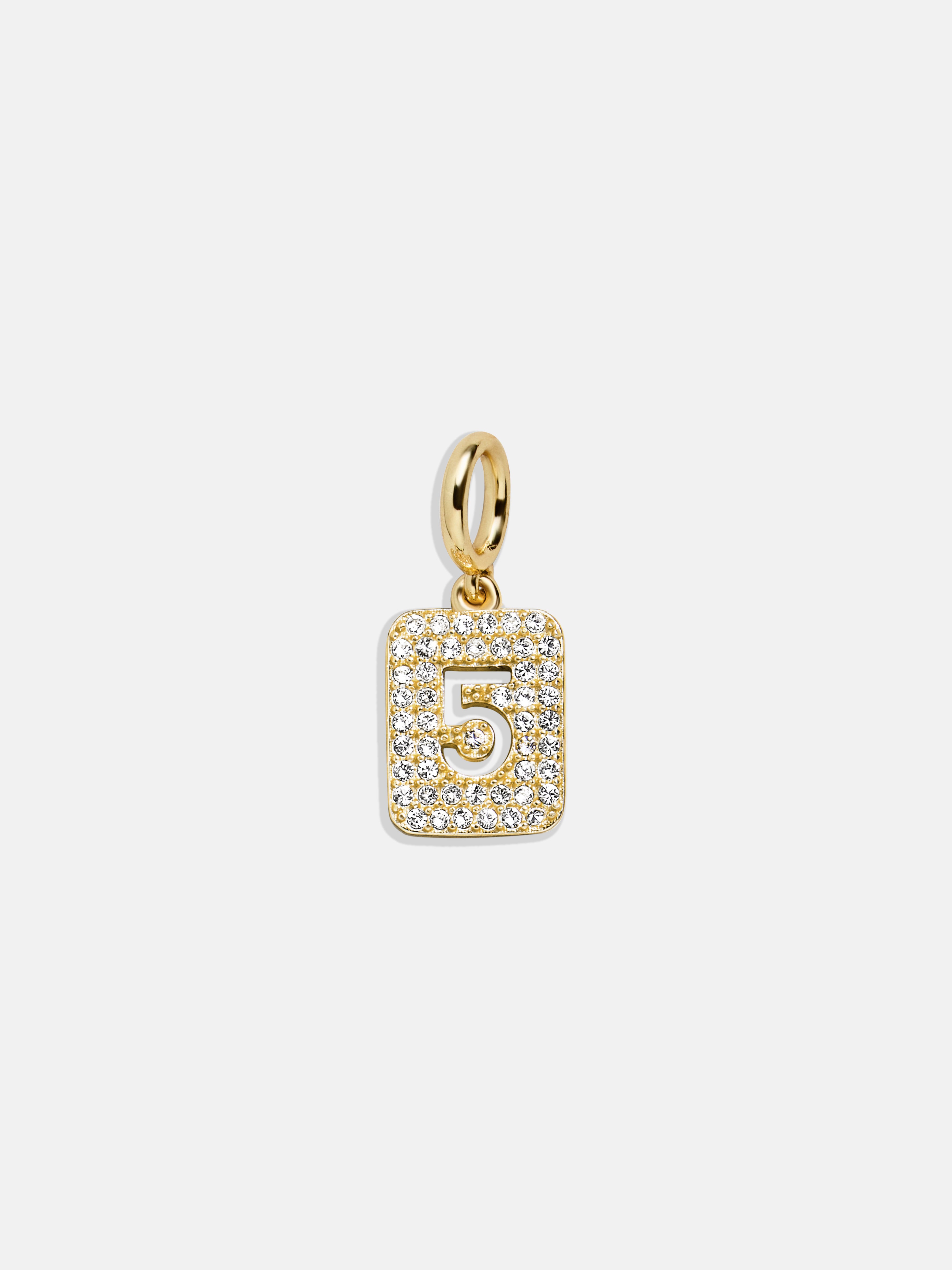 Premium Pavé Number Cluster Charm Necklace - 5