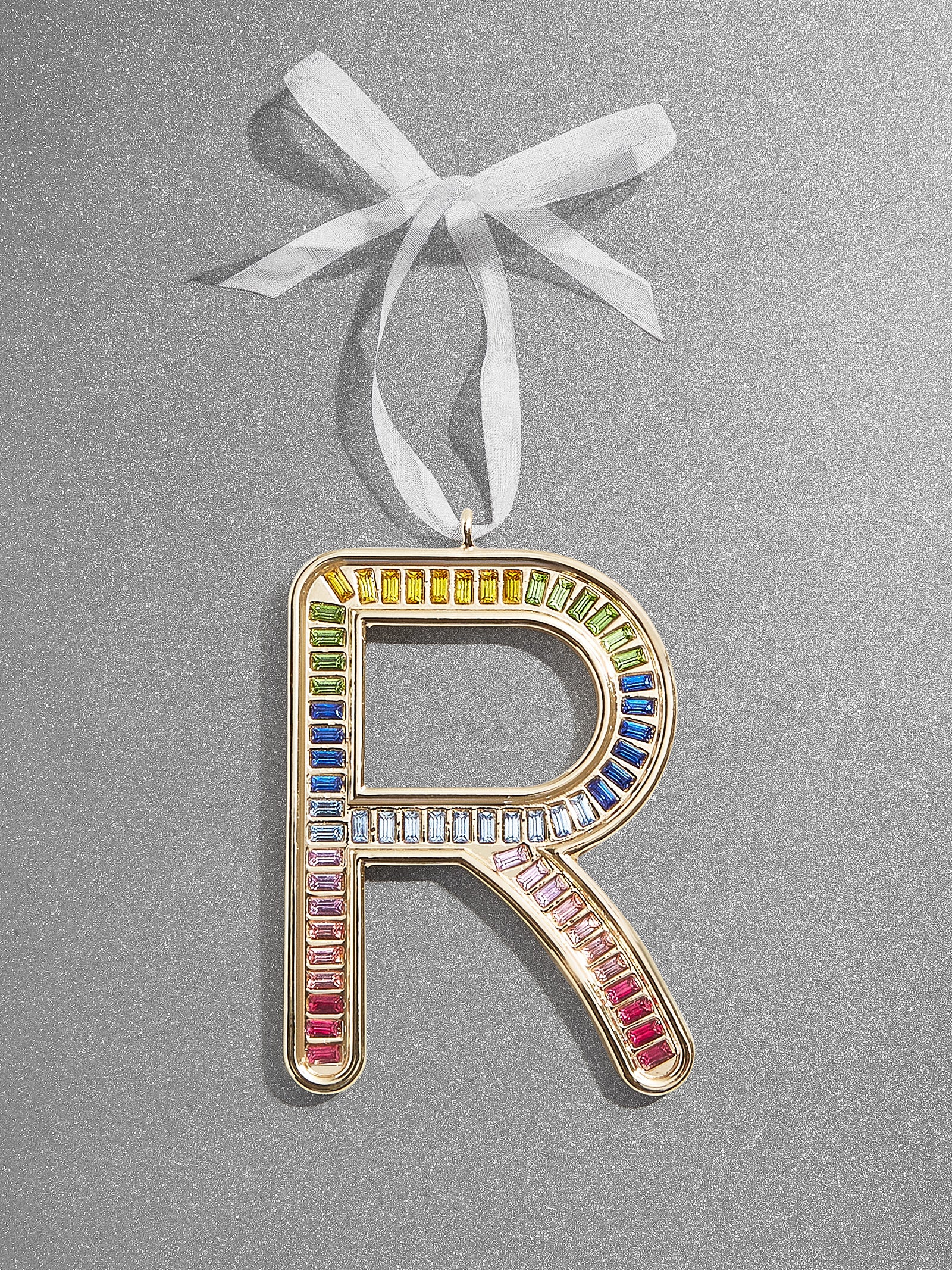 Premium Merry & Bright Personalized Initial Ornament - Ultimate Holiday Glam