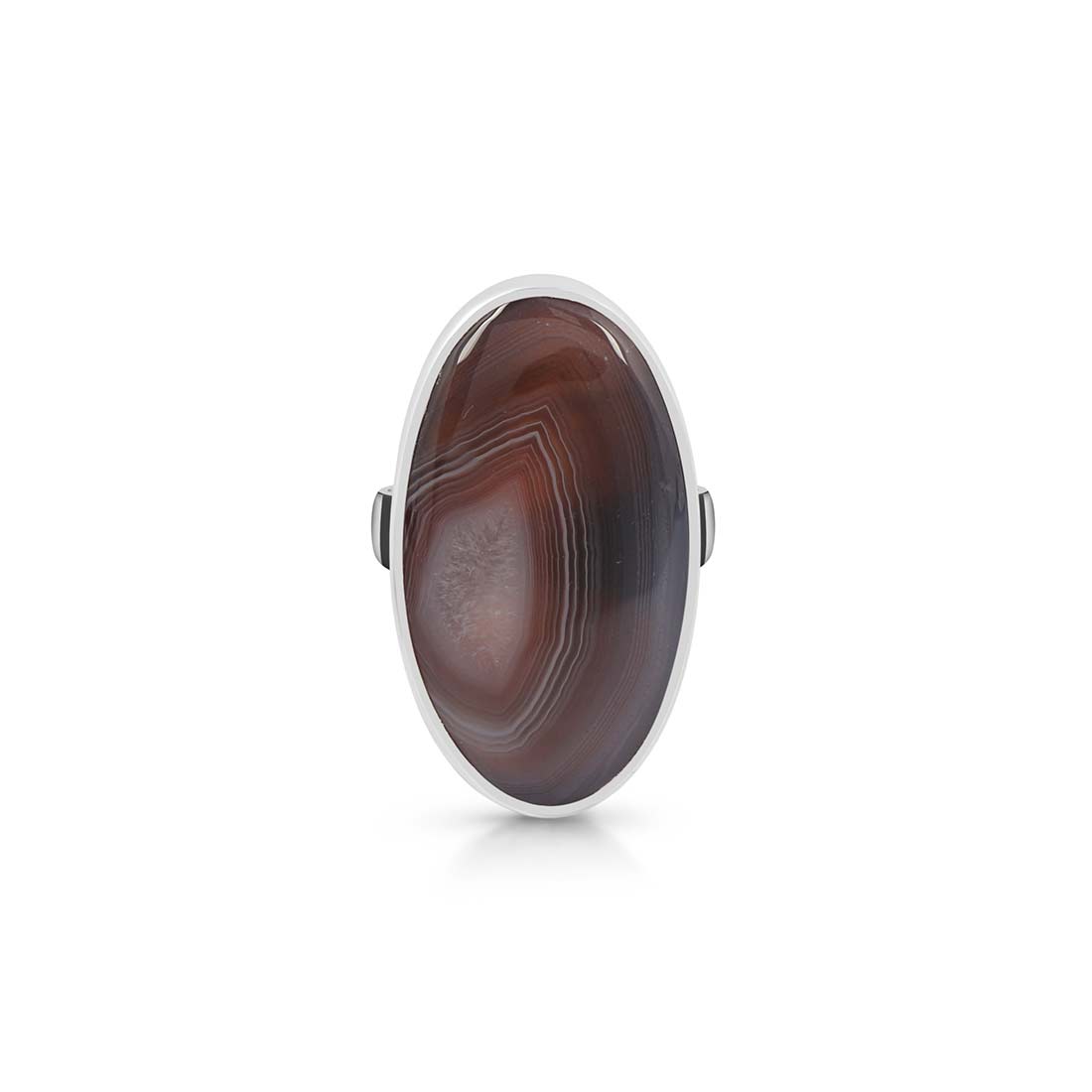 Premium Botswana Agate Adjustable Ring - Elegant Healing Jewelry