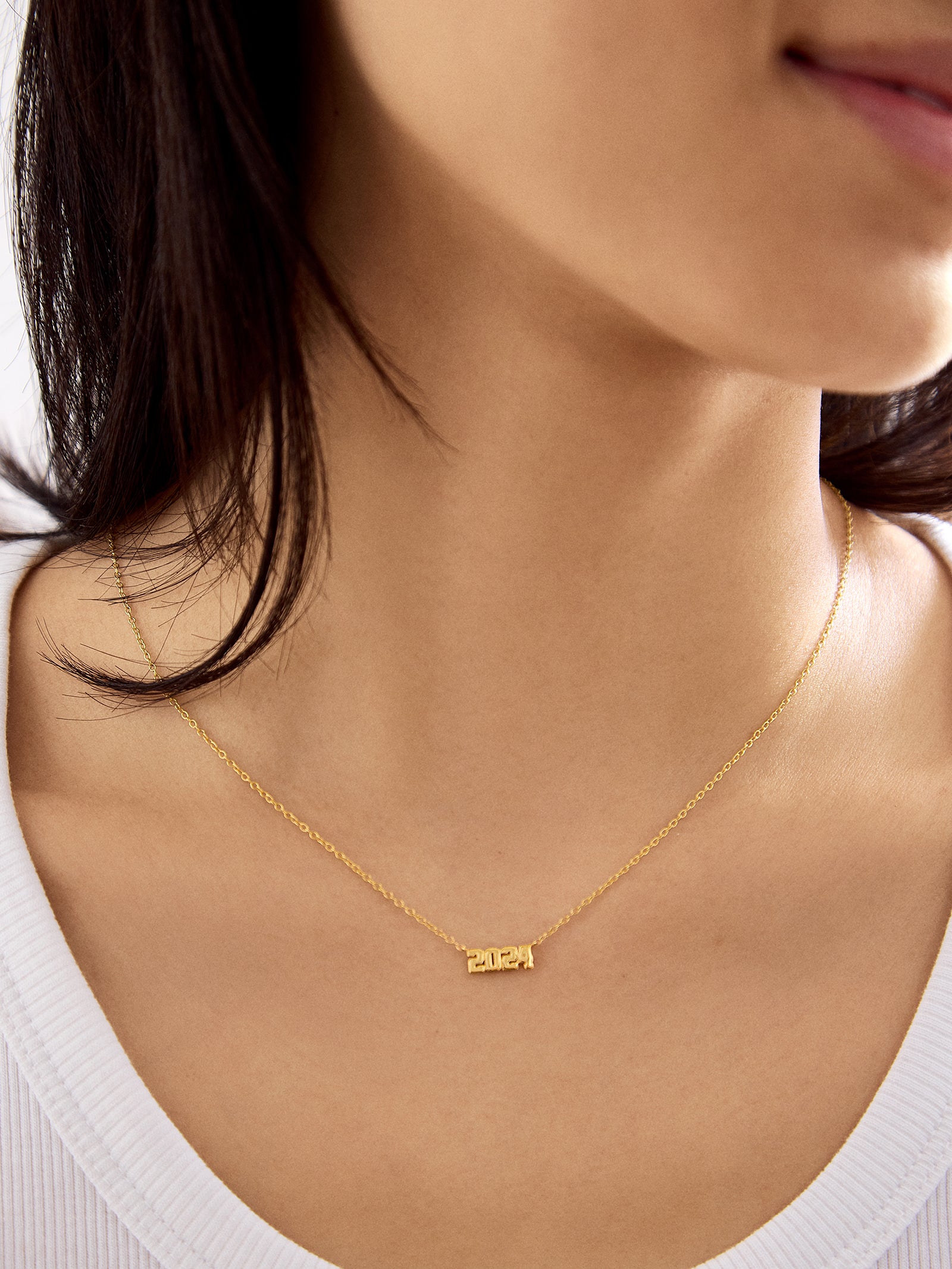 Premium 18K Gold Custom Number Necklace - Varsity Font Design