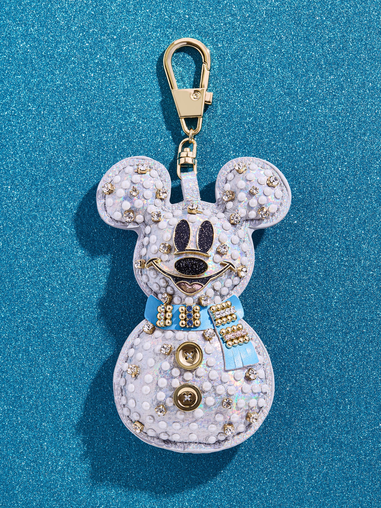 Disney Premium Mickey Mouse Snowman Puff Bag Charm - Ultimate Winter Accessory