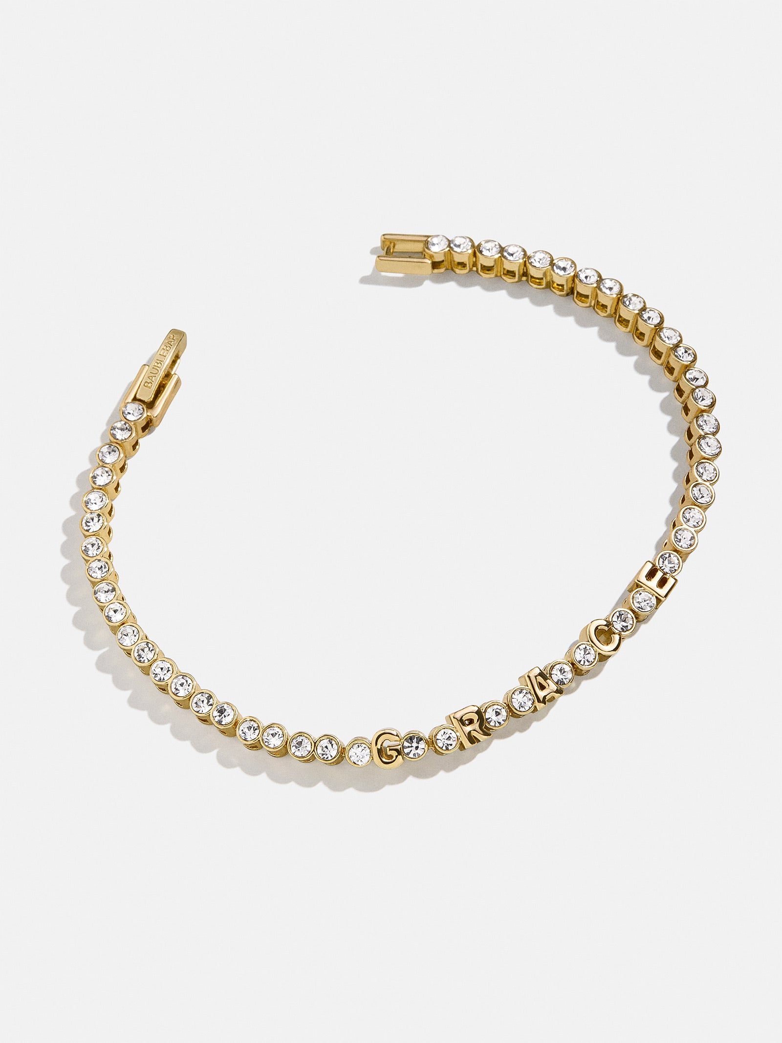 Premium Amalie Gold Tennis Bracelet with Pavé Crystals