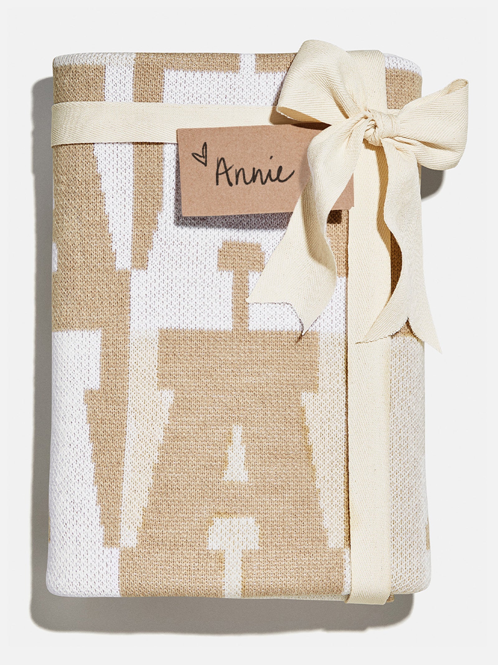 Premium On Repeat Custom Blanket - Natural/Beige | Personalized Luxury Throw