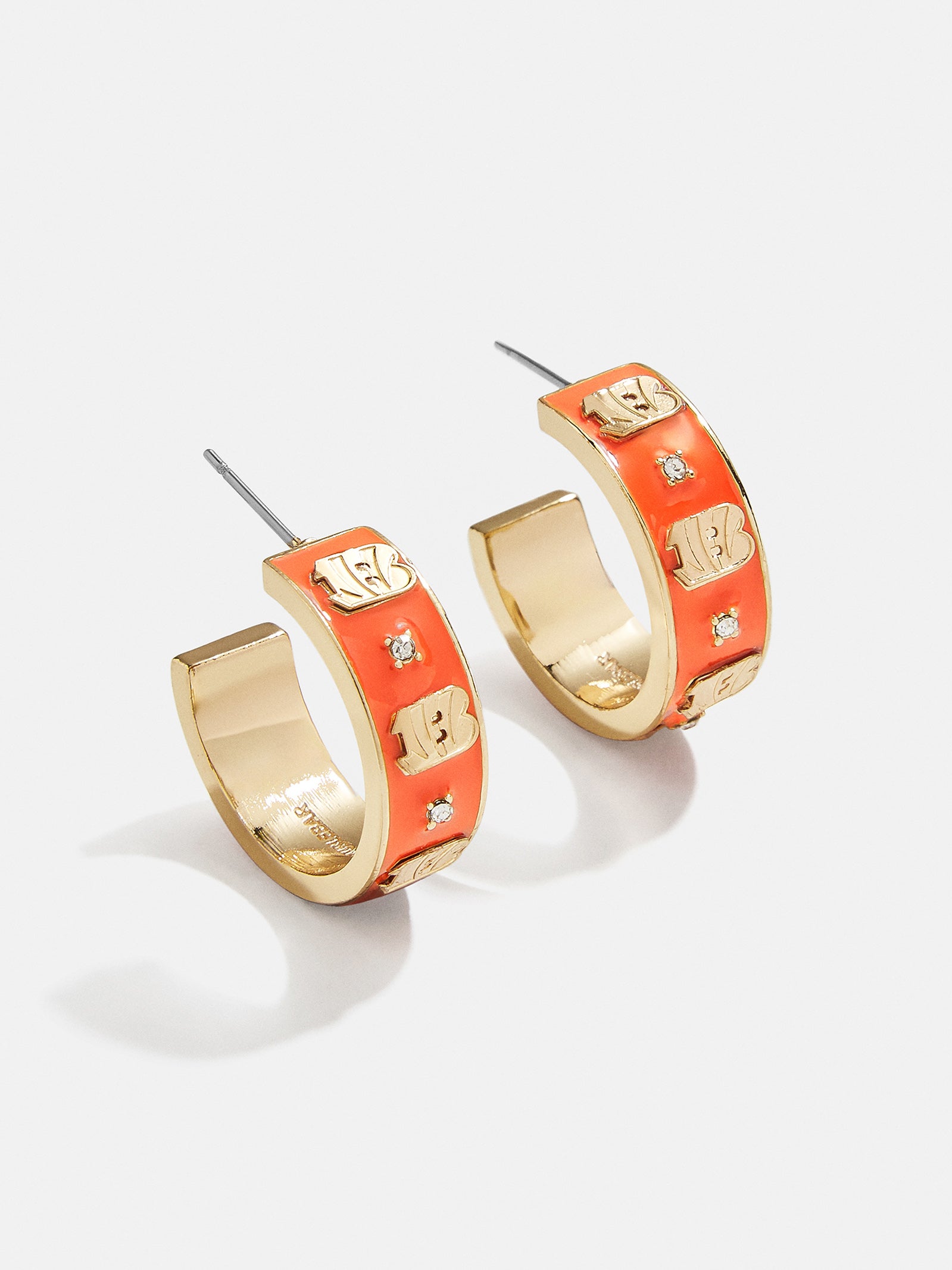 Premium Cincinnati Bengals Logo Hoop Earrings by WEAR x Erin Andrews | Officially Licensed NFL Jewelry