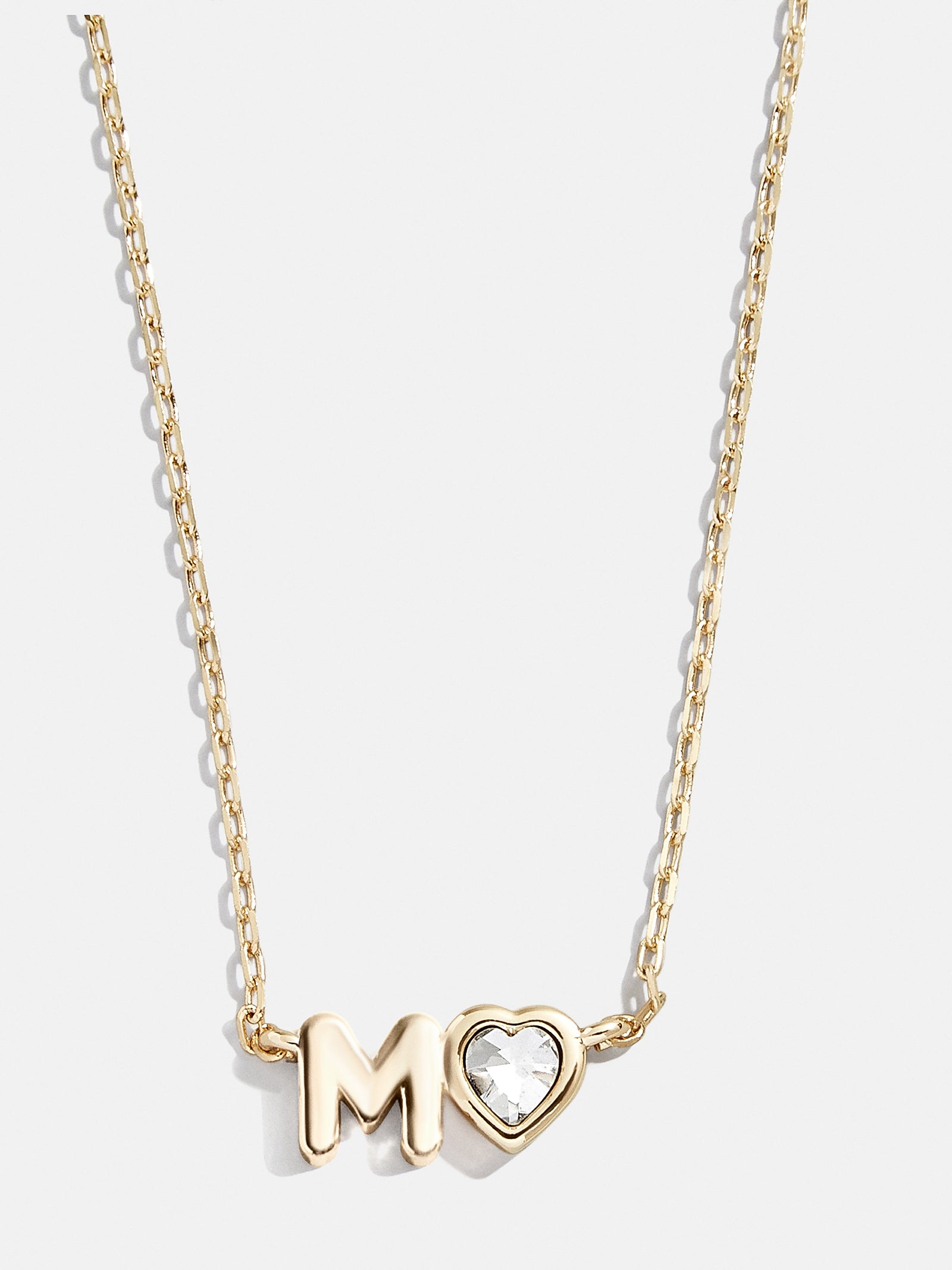 Premium Fiona Initial Necklace - Gold & Crystal Heart