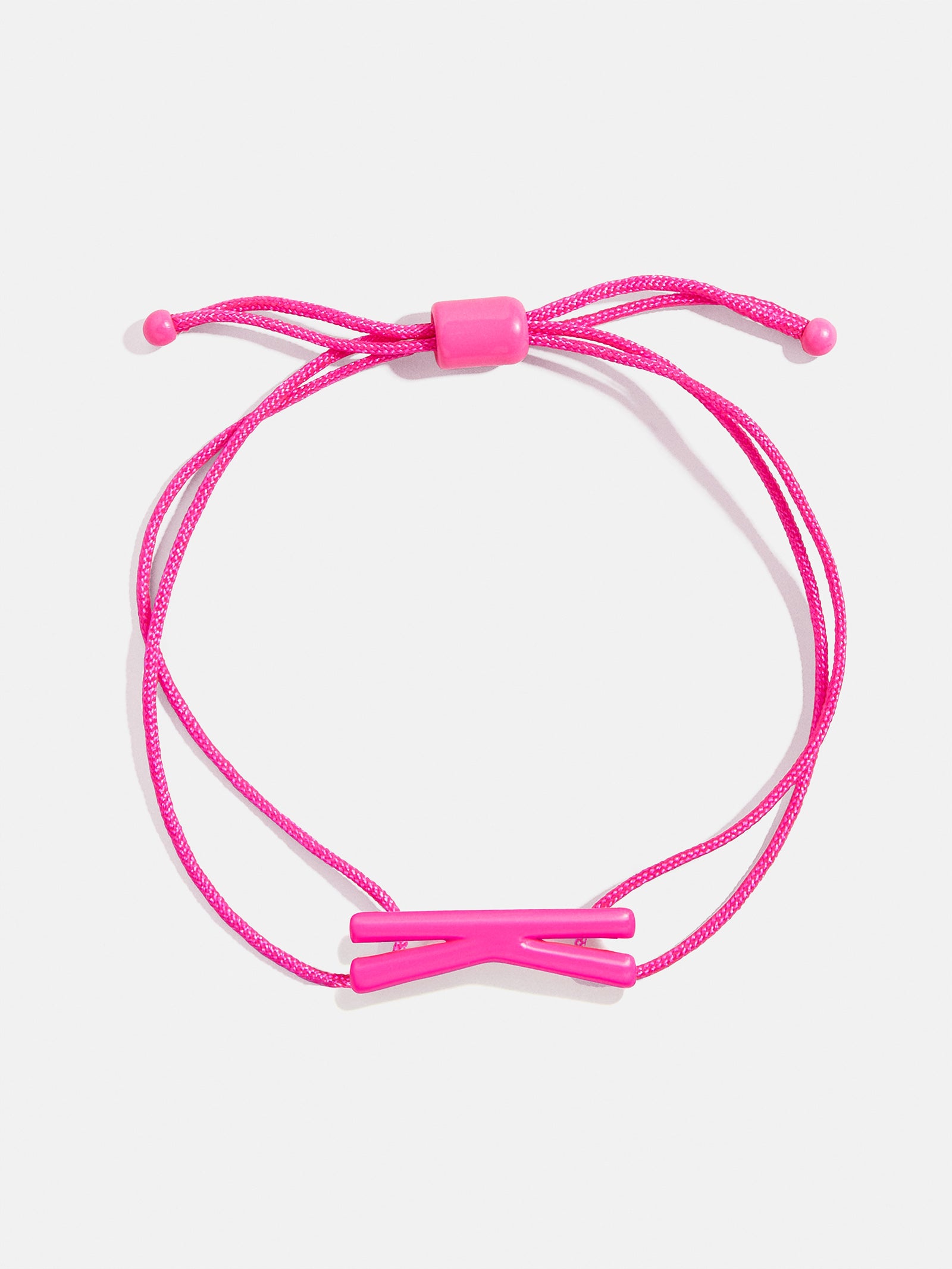 Premium East West Initial Cord Bracelet - Vibrant Hot Pink