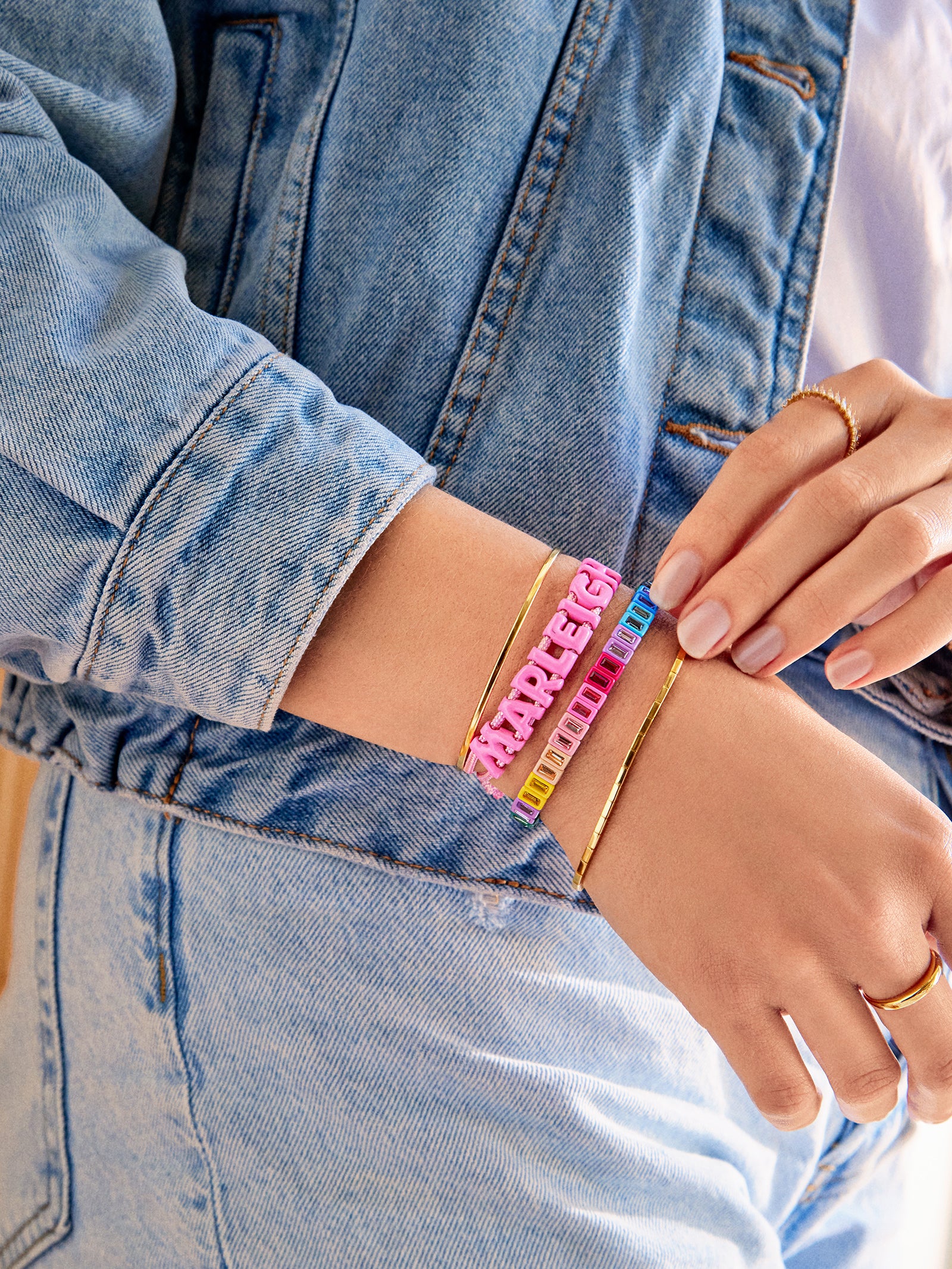 Ultimate Custom Slider Bracelet - Vibrant Hot Pink