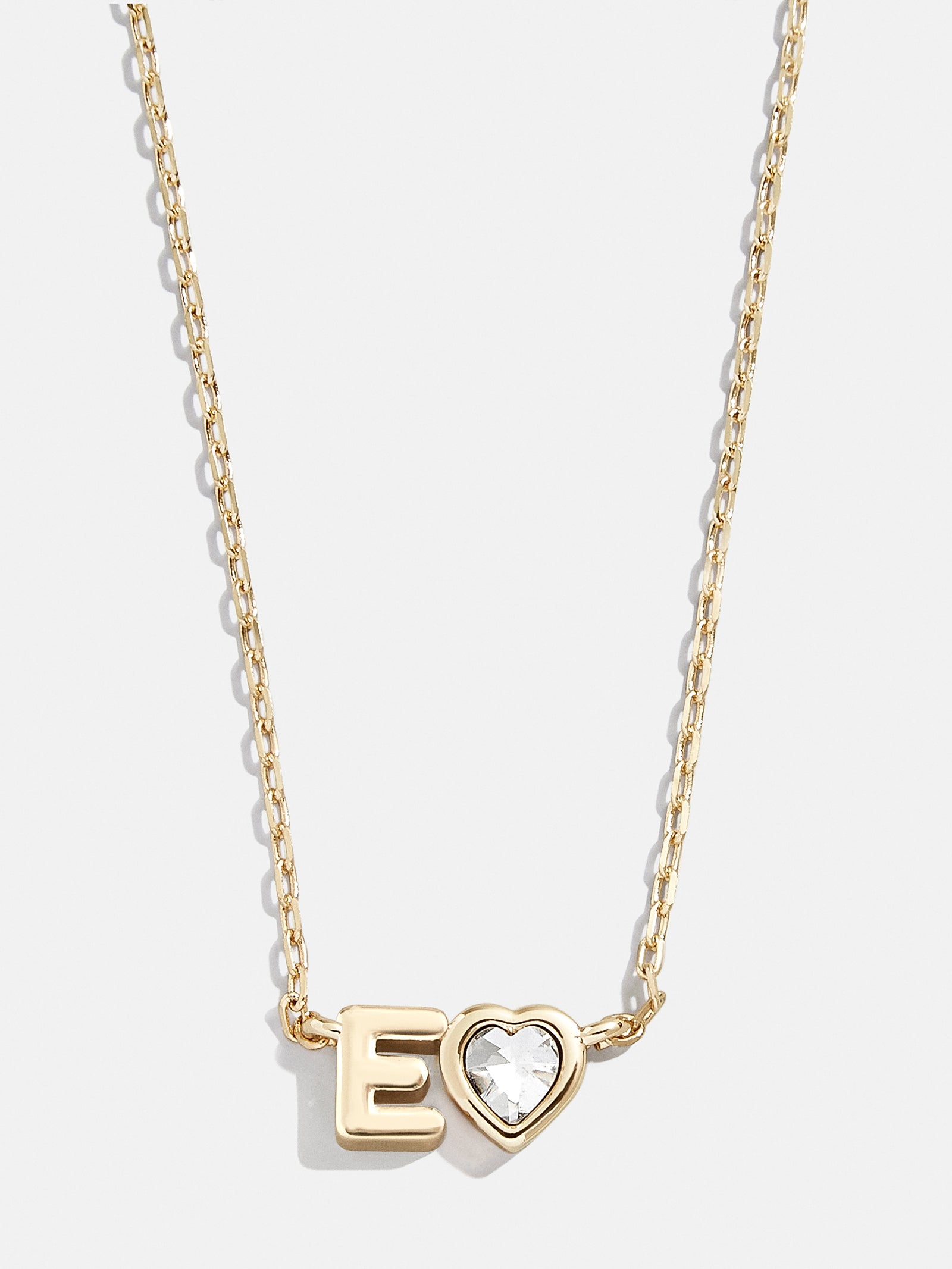 Premium Fiona Initial Necklace - Gold & Crystal Heart