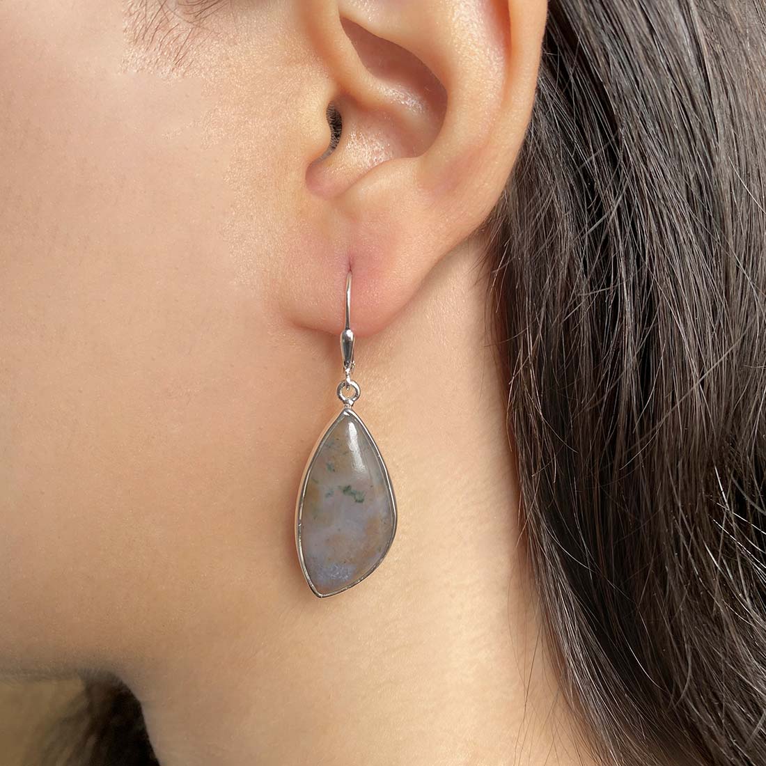 Premium Ocean Jasper Statement Earrings - Elegant & Versatile