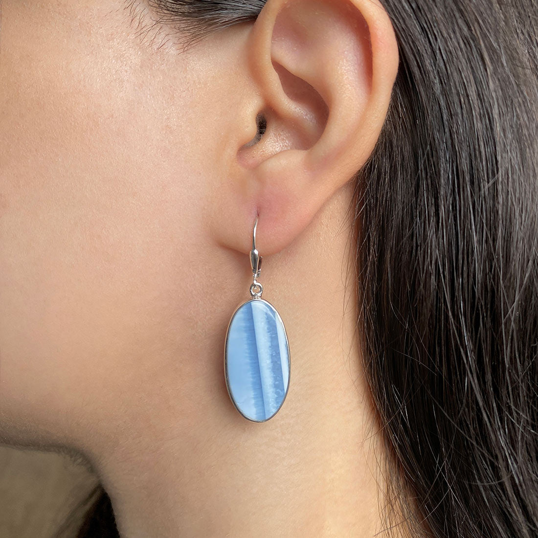 Premium Blue Opal Statement Earrings - Ultimate Elegance