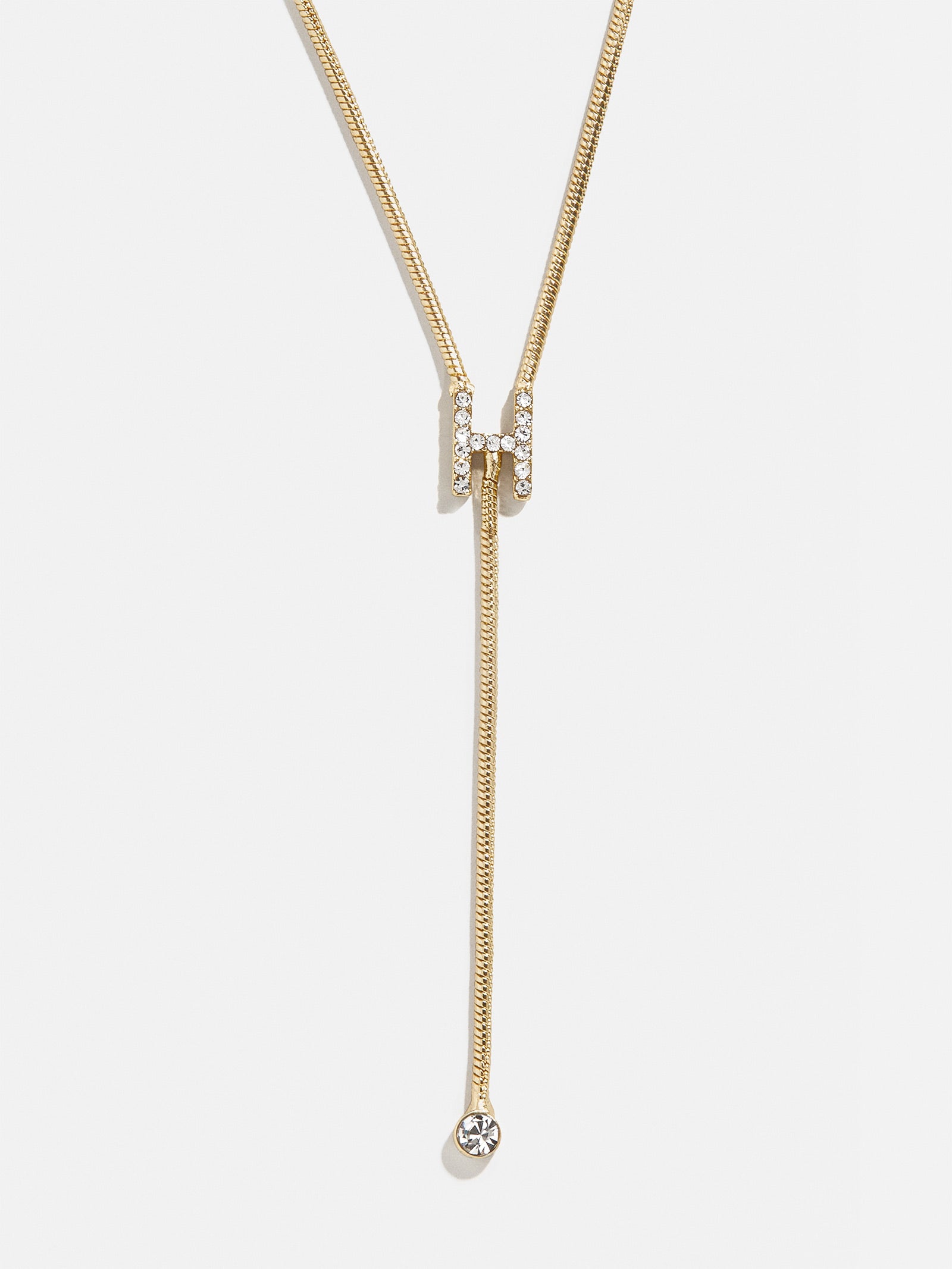 Premium Pavé Initial Y-Chain Necklace - Gold Elegance