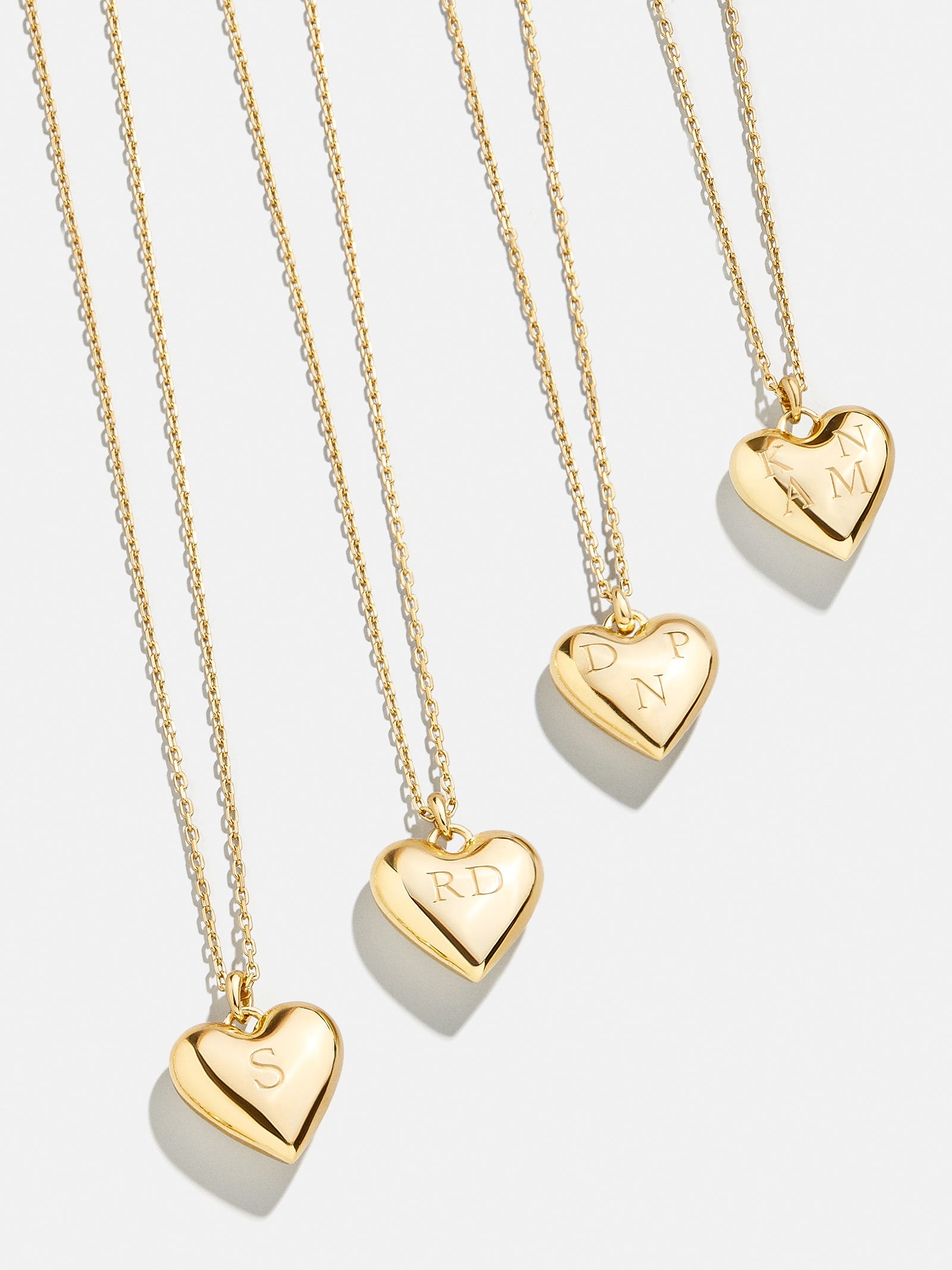 Premium Puffy Heart 18K Gold Custom Engraved Pendant Necklace - Ultimate Personalized Jewelry