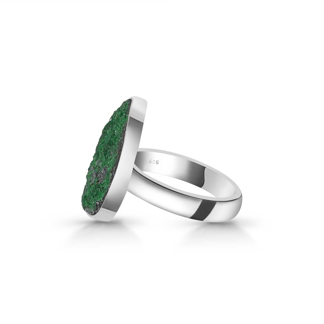 Premium Uvarovite Druzy Statement Ring - UVR-R-23