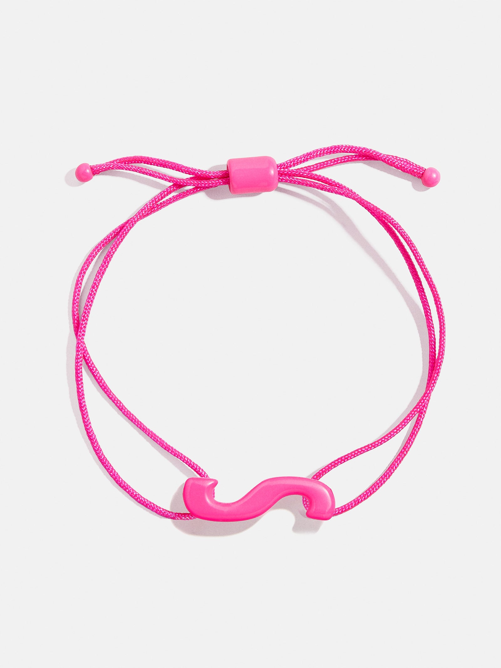 Premium East West Initial Cord Bracelet - Vibrant Hot Pink