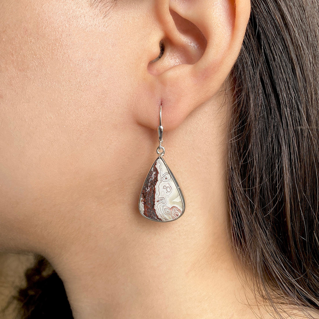 Premium Crazy Lace Agate Statement Earrings - Elevate Your Style