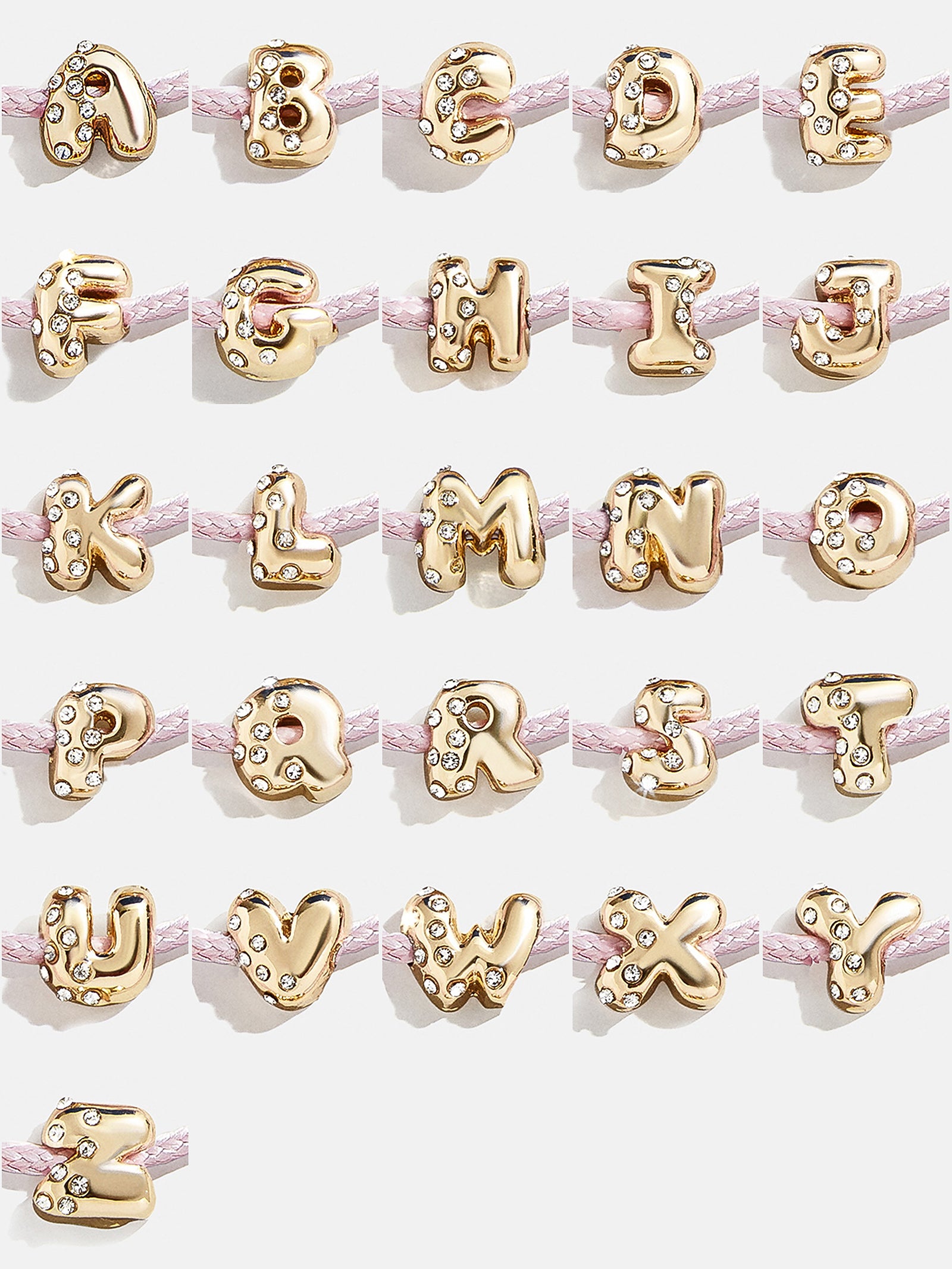 Premium Kids' Crystal Initial Bracelet Set - Ultimate Pink Stack