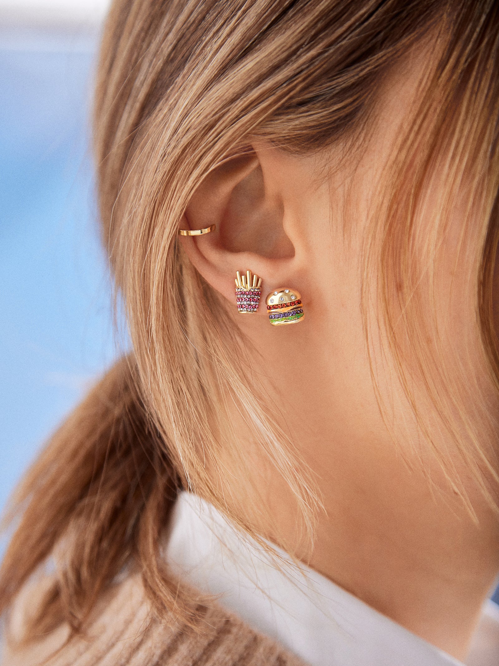 Ultimate Drive-Thru Earring Set - Burger & Fries Combo