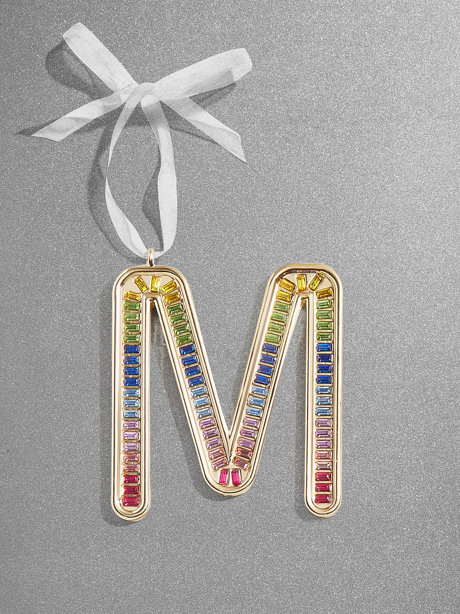 Premium Merry & Bright Personalized Initial Ornament - Ultimate Holiday Glam