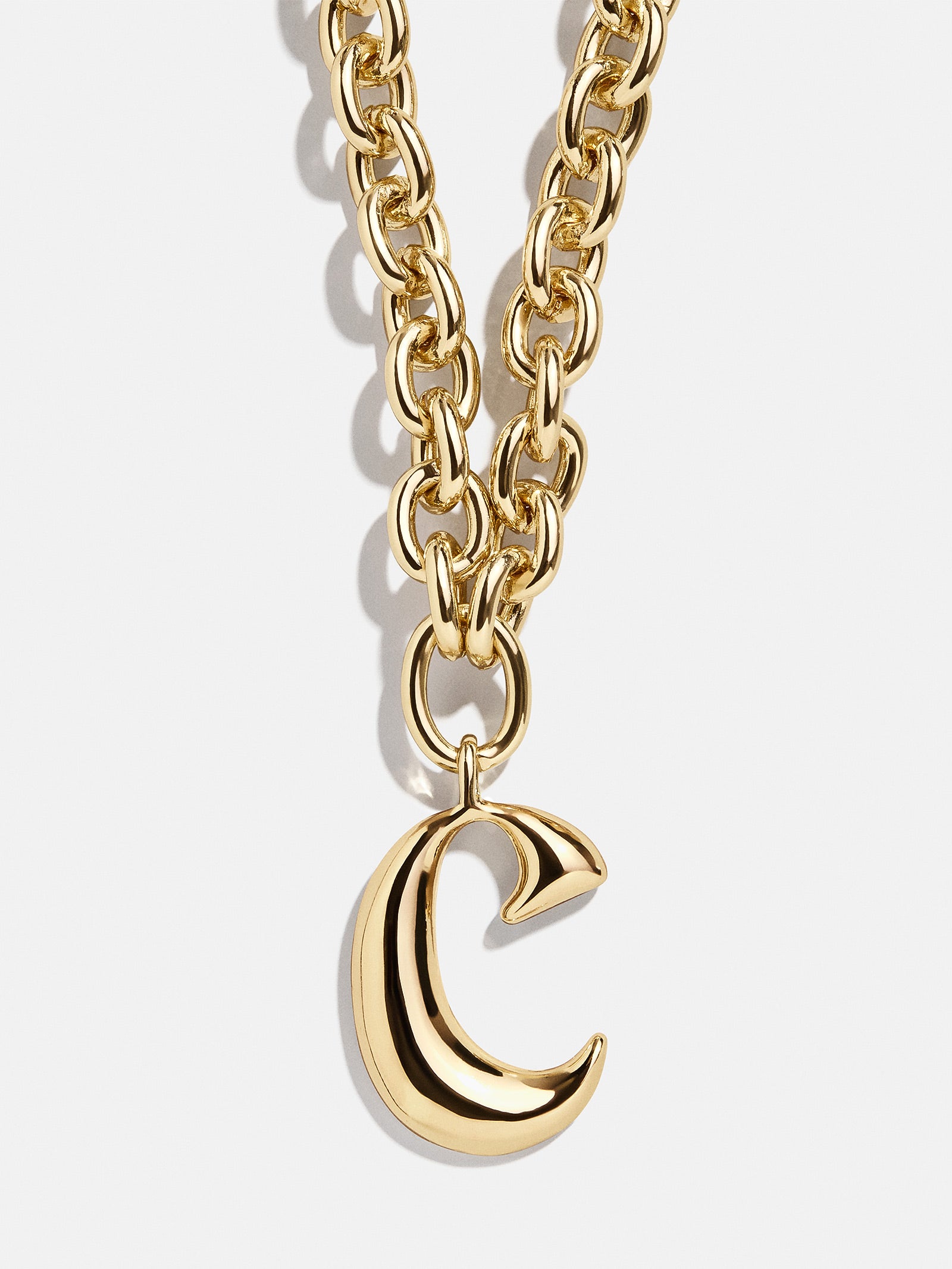 Premium Chunky Charm Initial Necklace - Gold