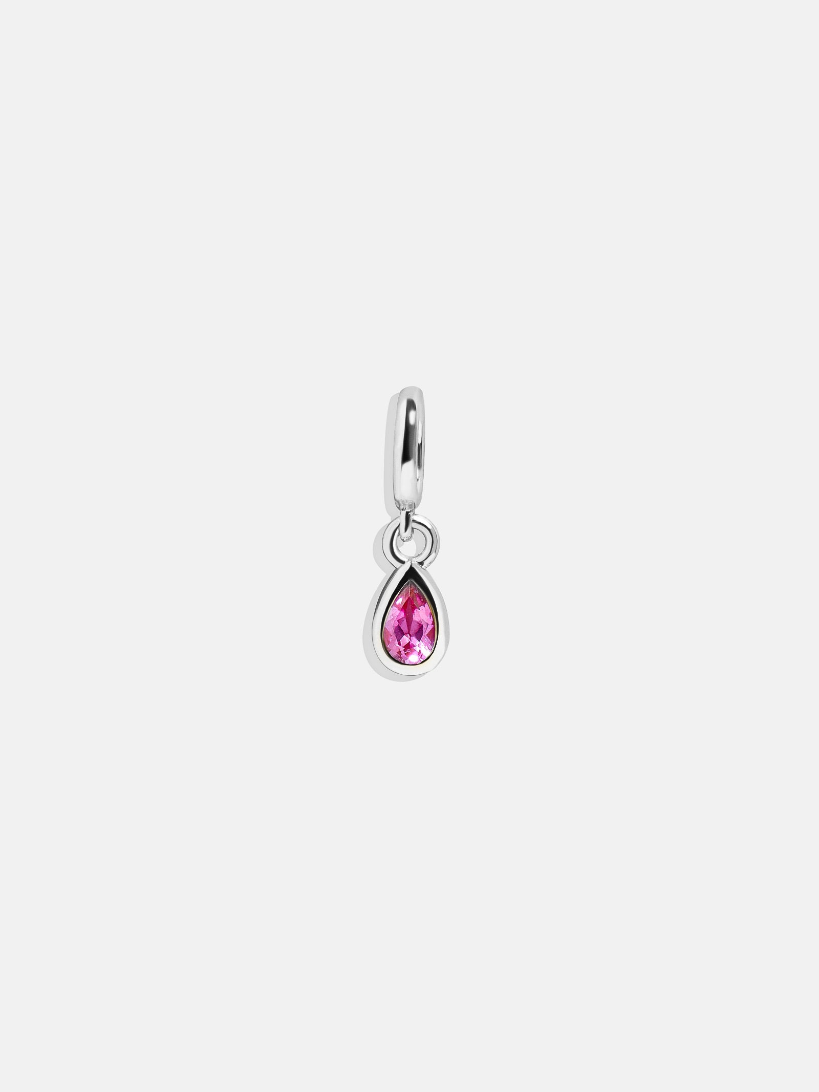 Premium Silver Birthstone Cluster Charm - Rose