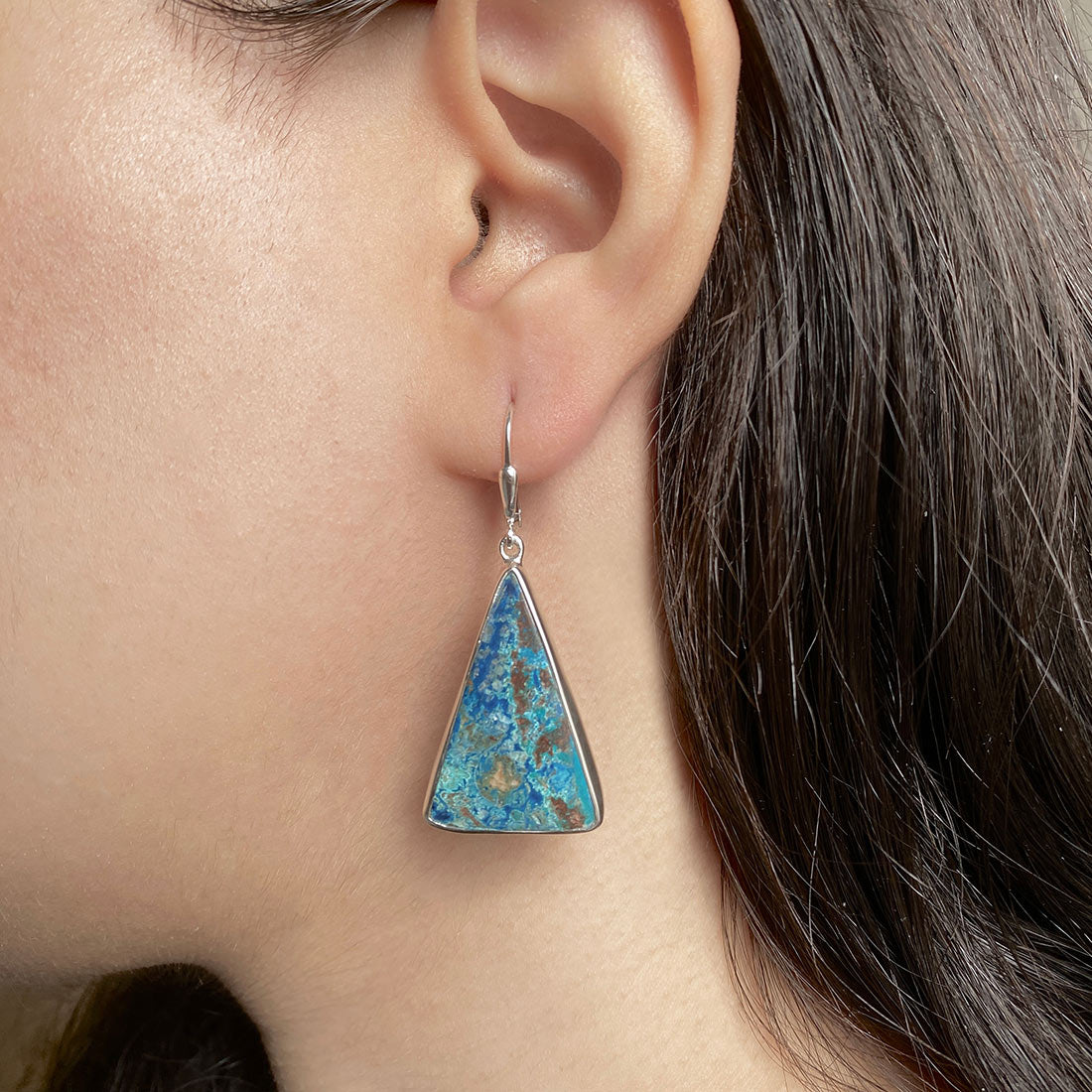 Premium Shattuckite Statement Earrings - STK-E-17