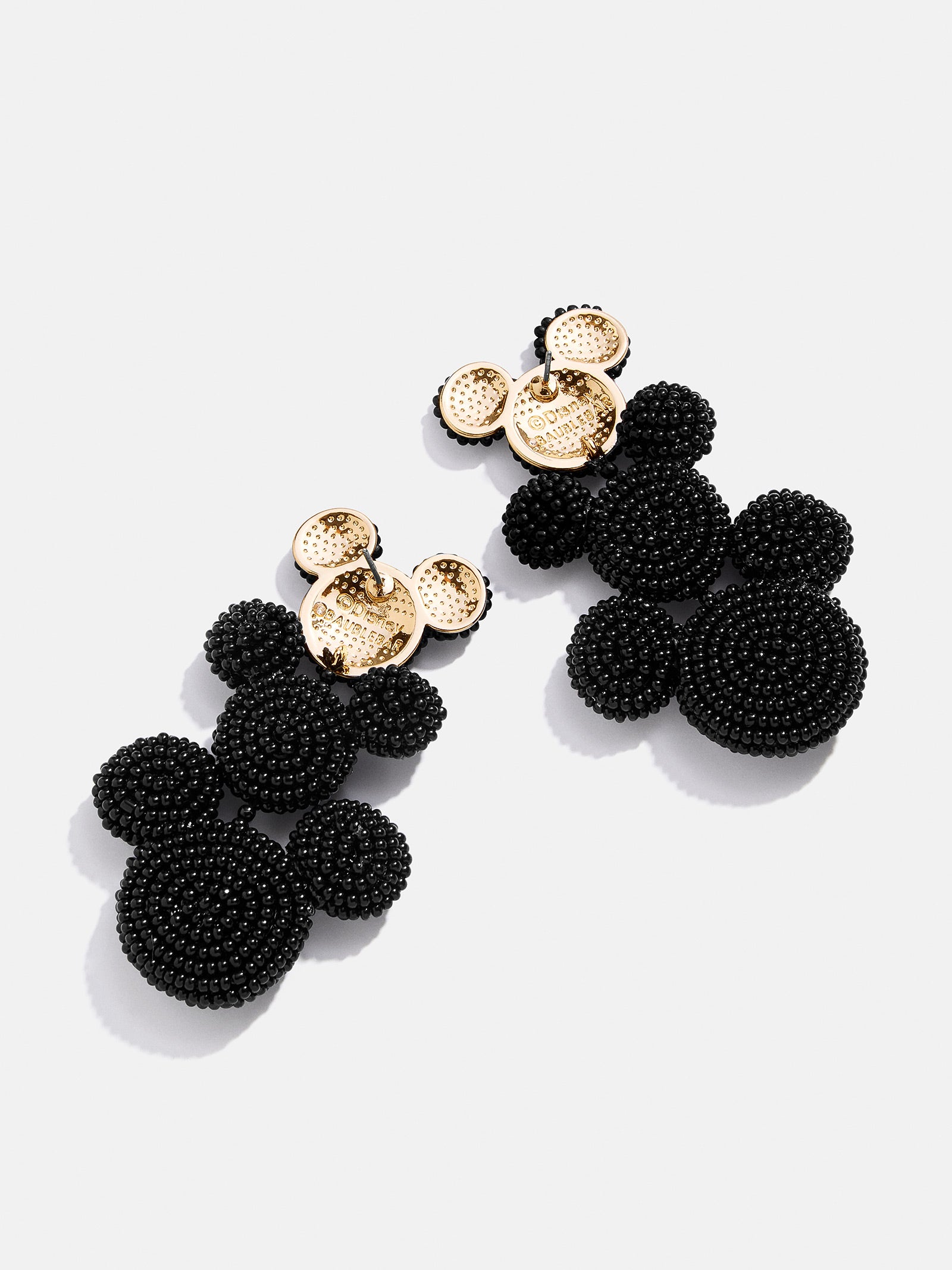 Premium Disney Mickey Mouse Beaded Statement Earrings - Black