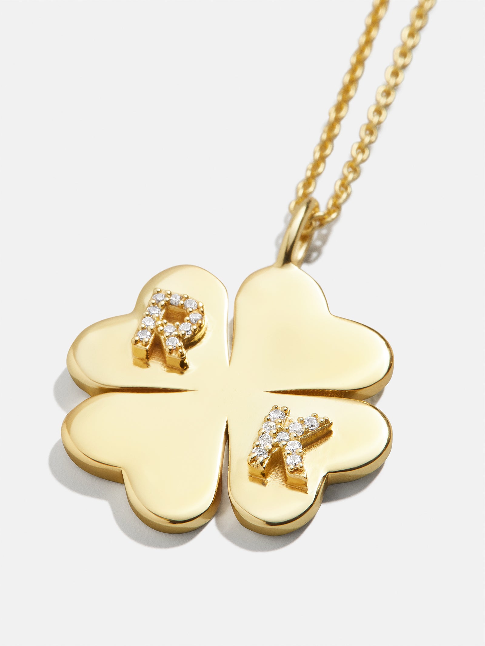 Premium Clover 18K Gold Custom Pendant Necklace - Ultimate Personalized Jewelry