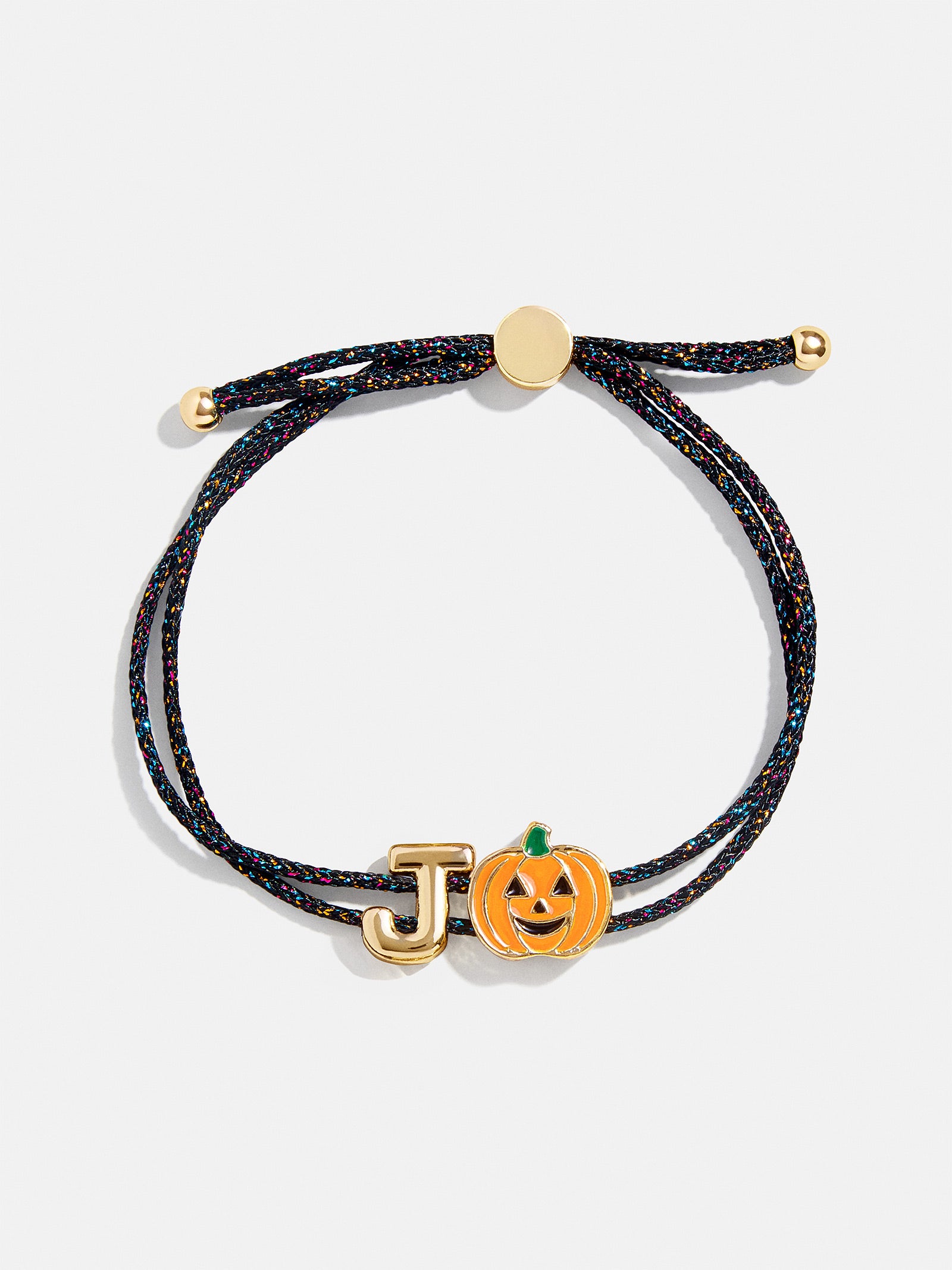 Ultimate Kids' Halloween Initial Bracelet - Festive Orange Pumpkin Charm