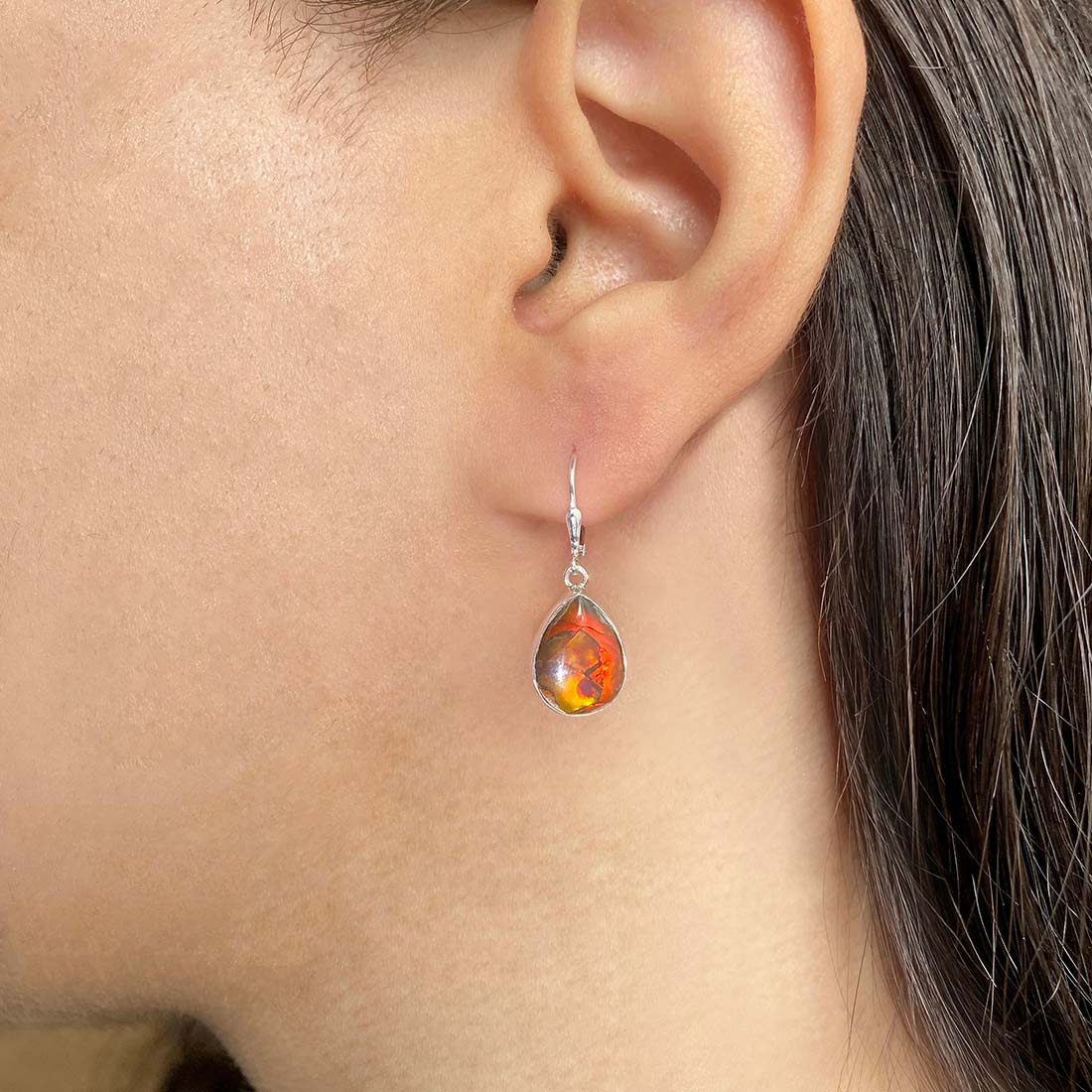 Premium Ammolite Statement Earrings - AML-E-25