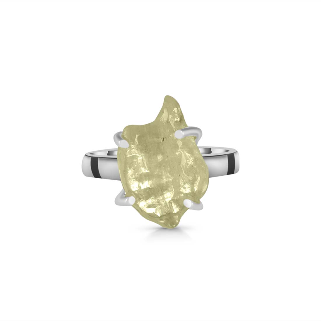 Premium Libyan Desert Glass Statement Ring - LDG-R-6