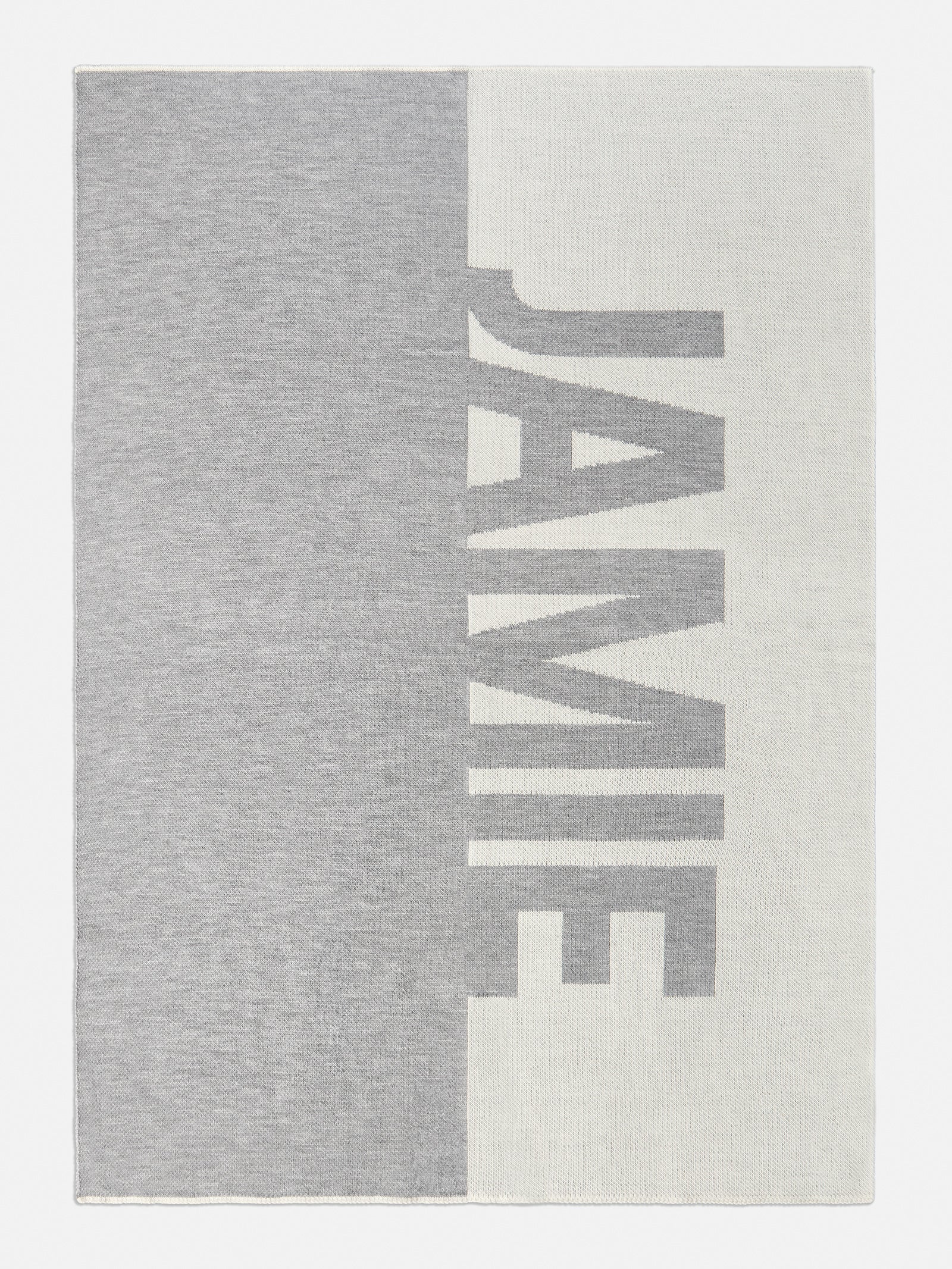 Premium Custom Knit Blanket - Gray/White | Personalized Gift